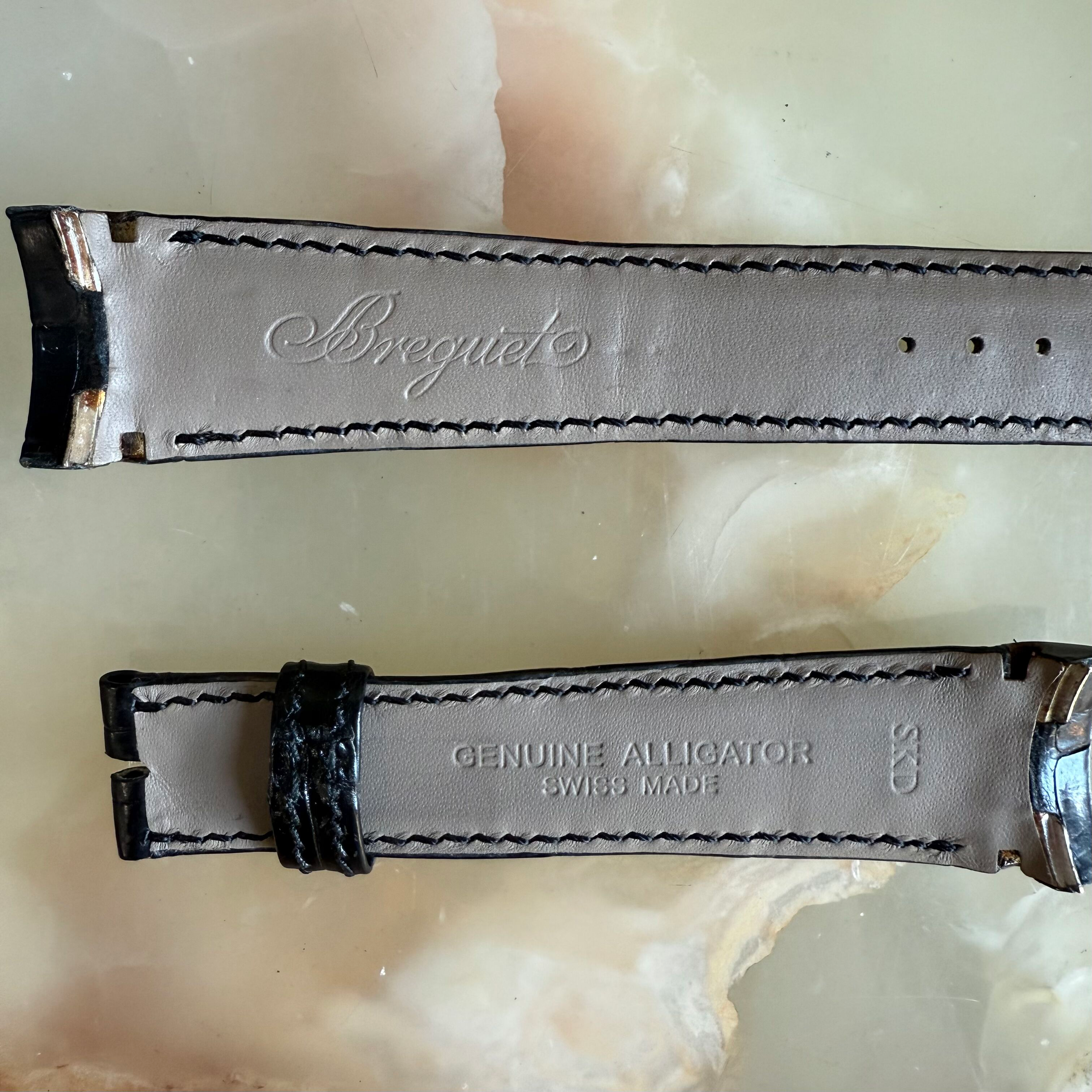 Authentic Breguet Black Alligator Watch Strap Band 21mm