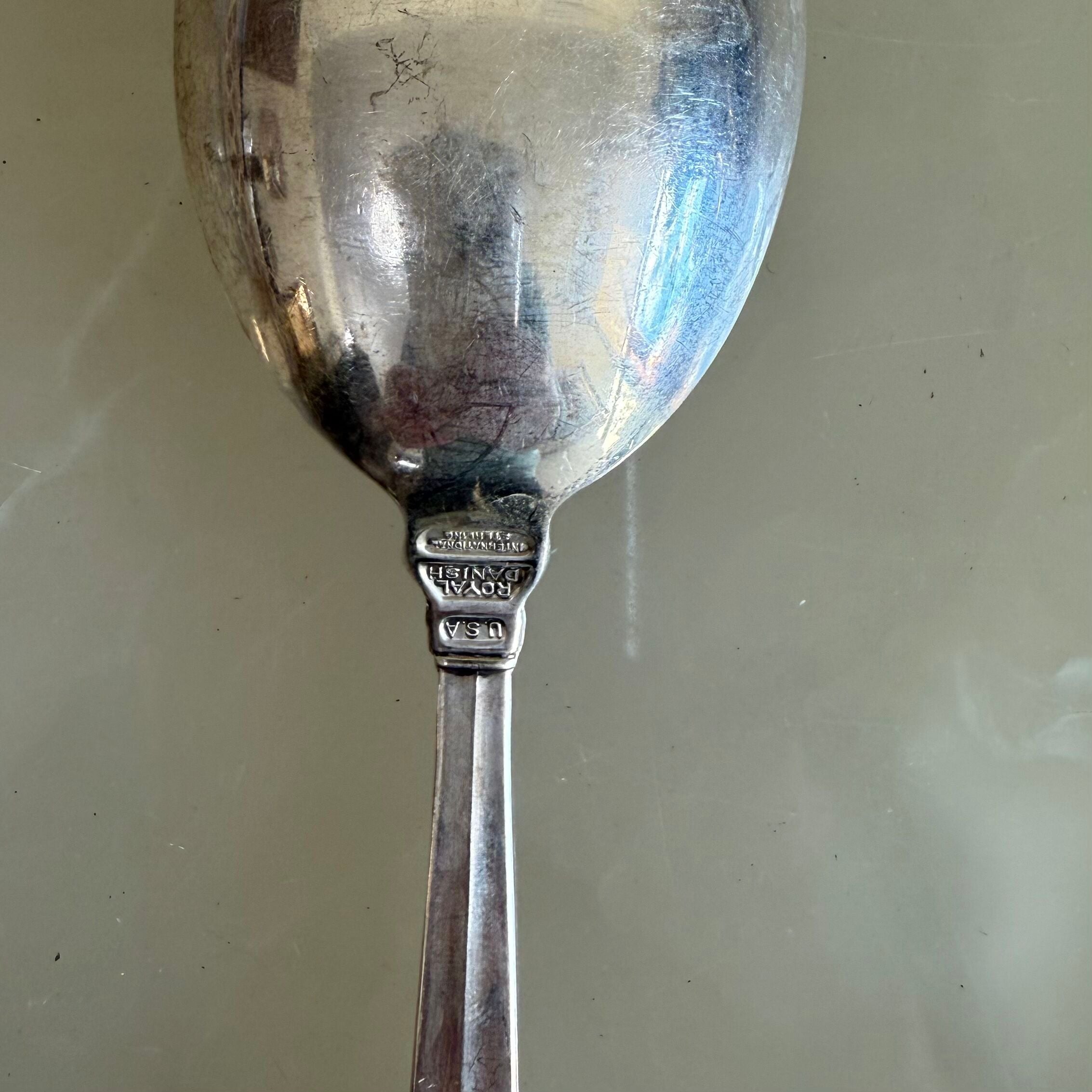 International Royal Danish Sterling Silver Gumbo Soup Spoon Set of 12