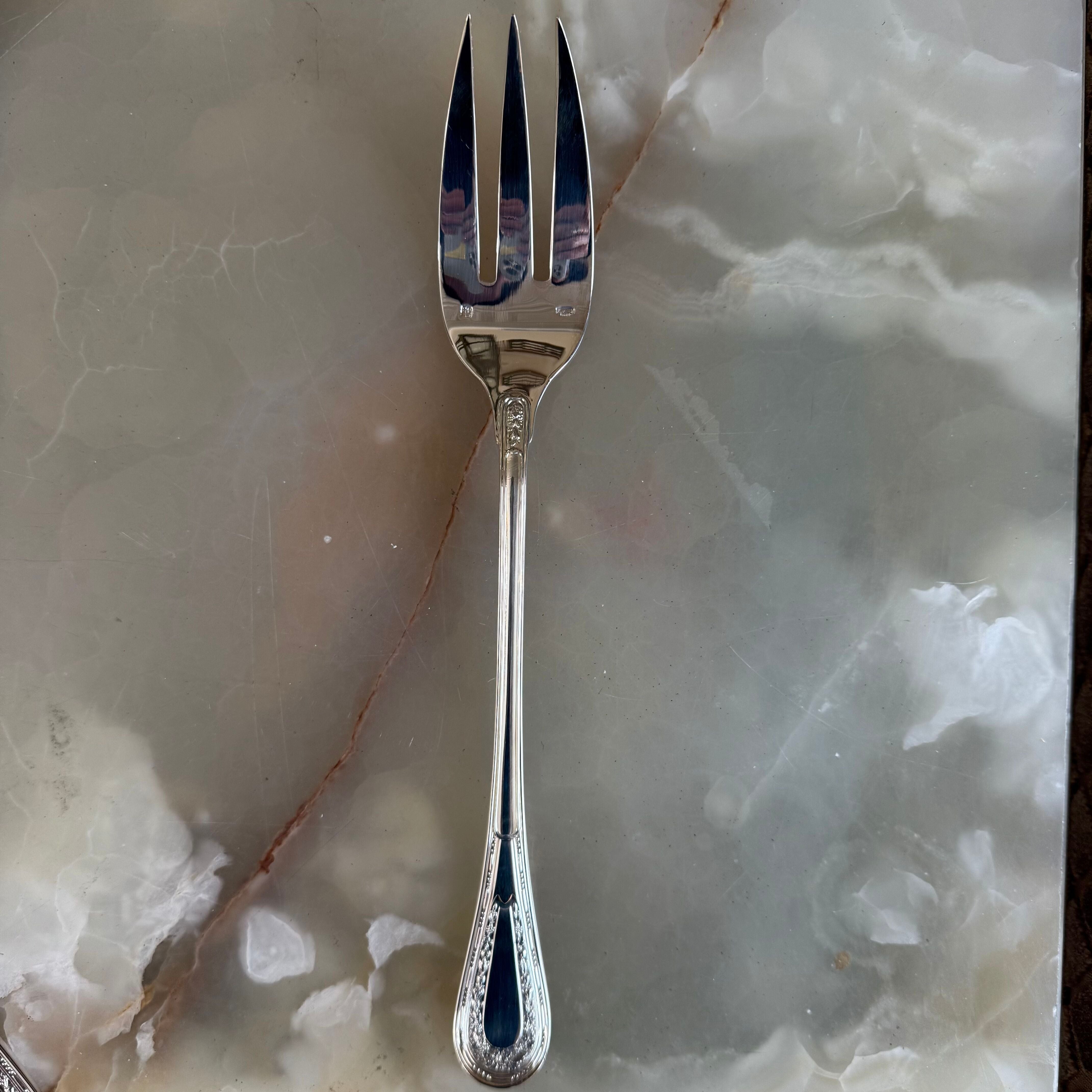 Puiforcat Monthelie Silver Platted Flatware Set 91 pc