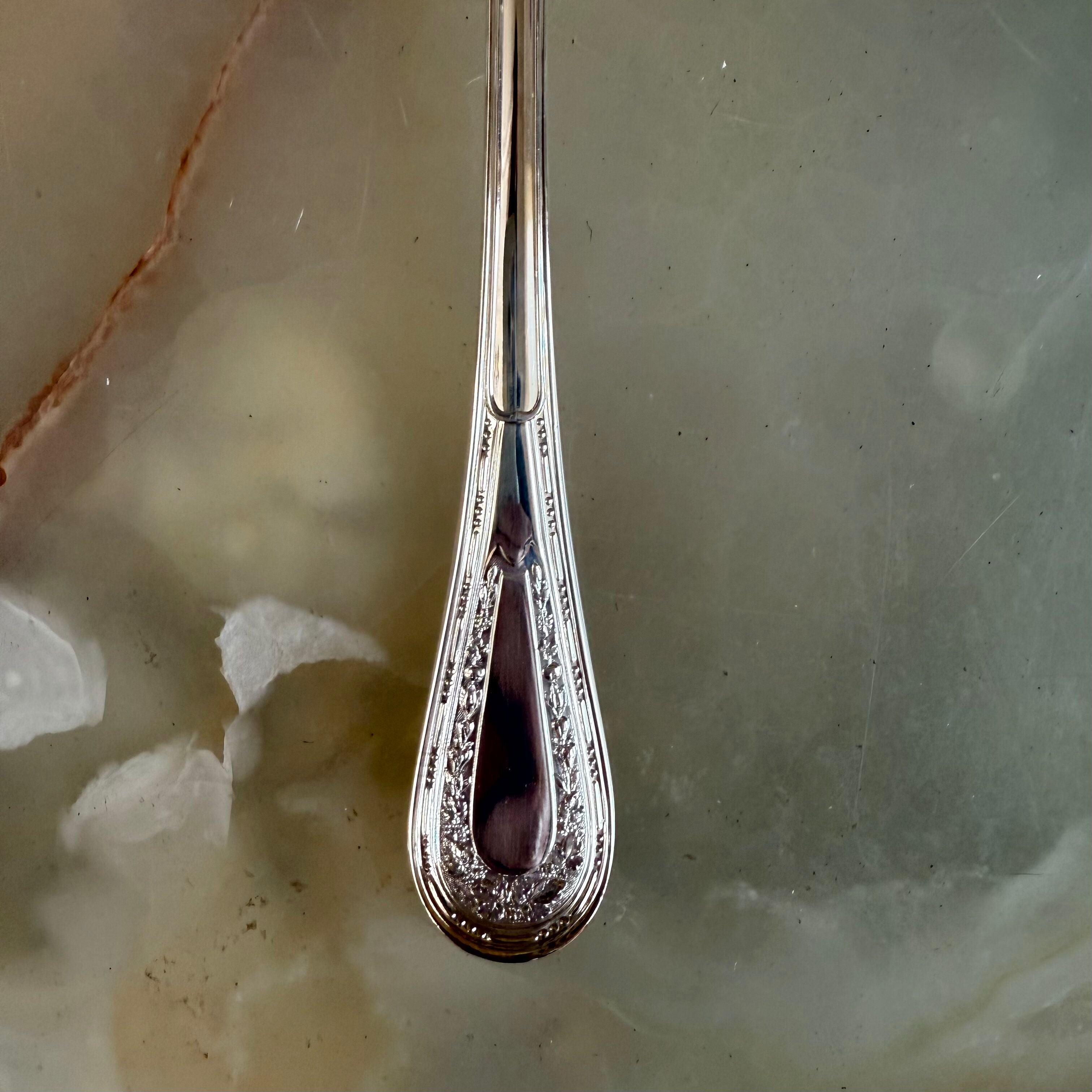 Puiforcat Monthelie Silver Platted Flatware Set 91 pc