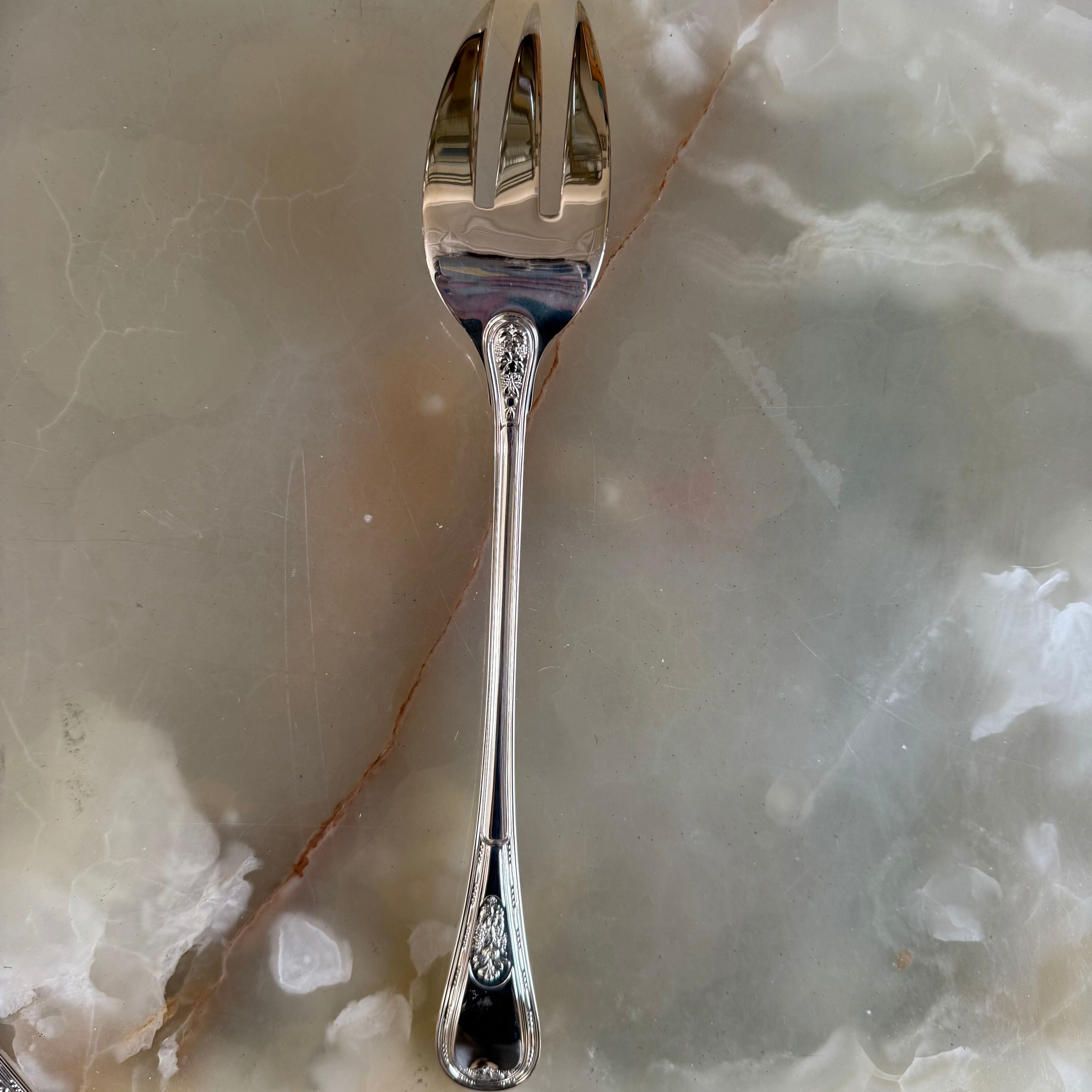 Puiforcat Monthelie Silver Platted Flatware Set 91 pc