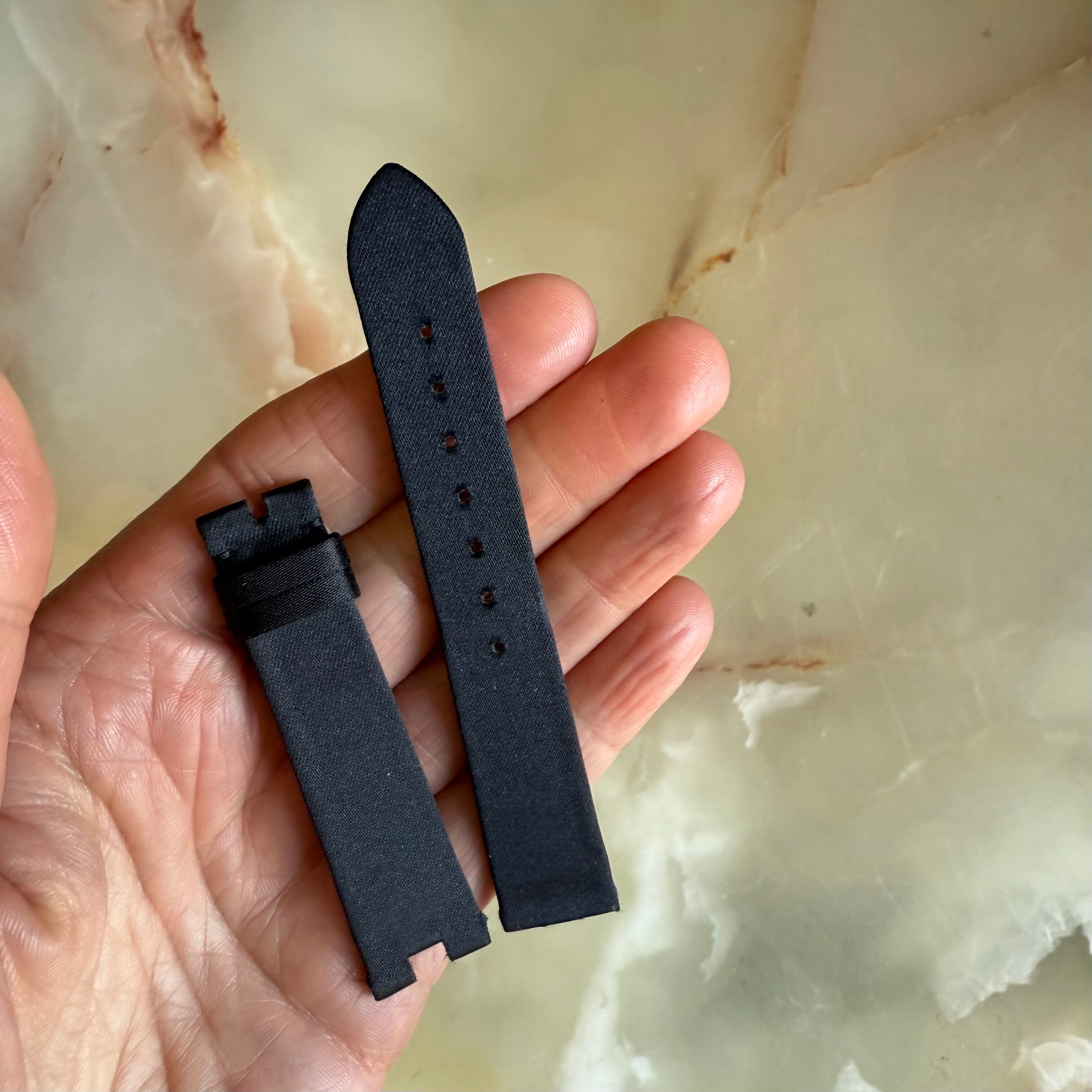 Authentic Breguet Reine de Naples Black Satin Watch Strap Band 16mm