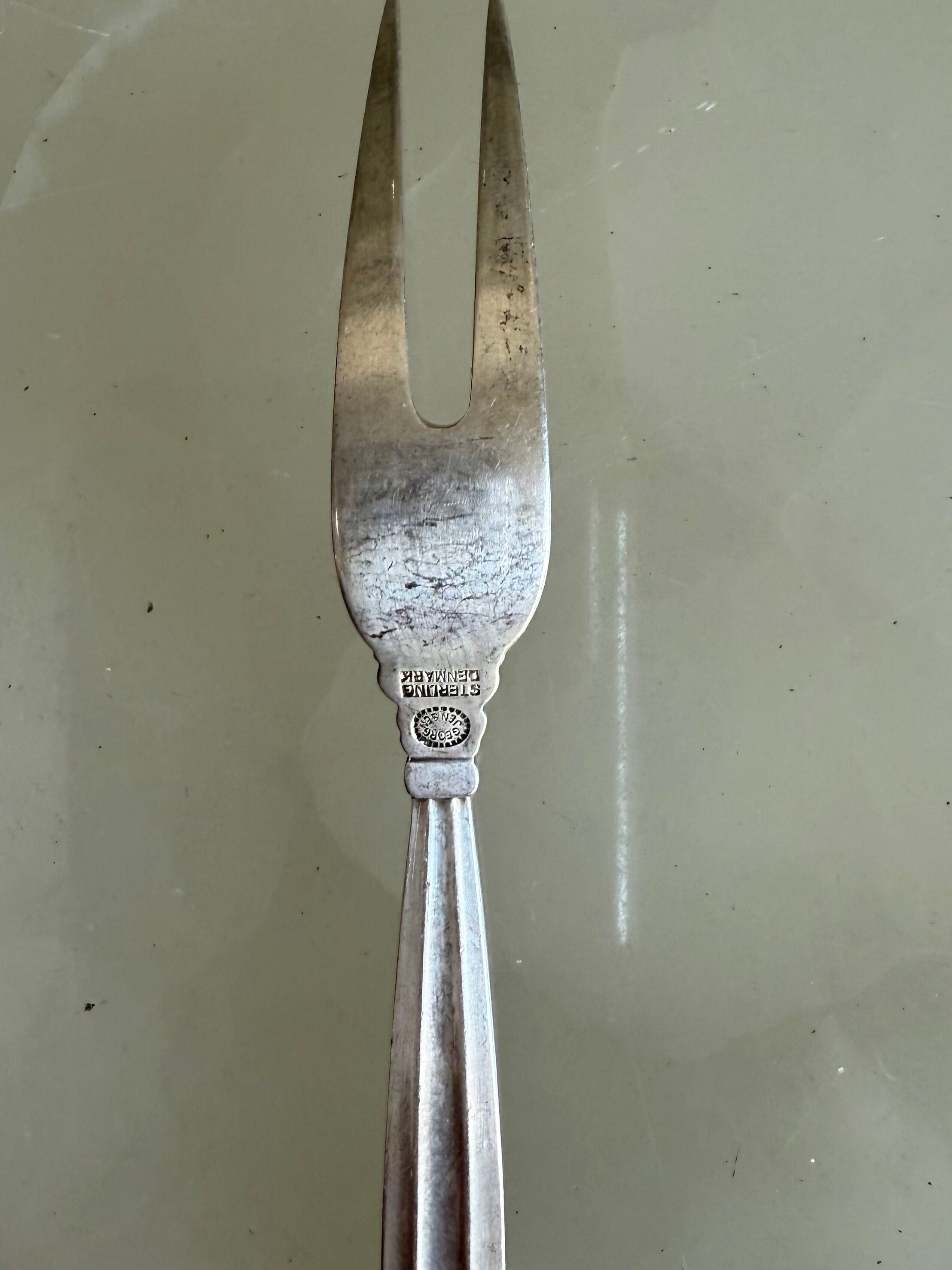 Georg Jensen Acorn Sterling Silver Date Fork