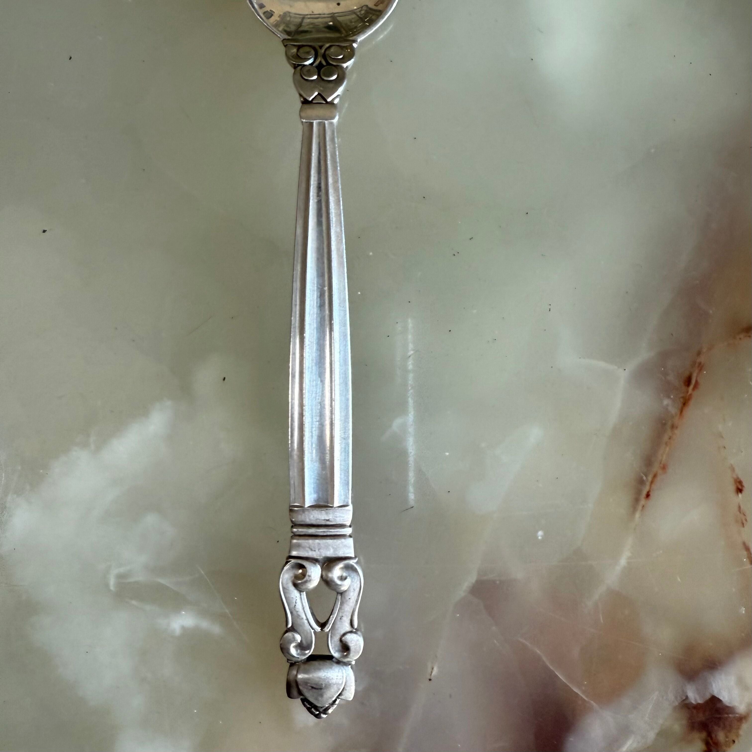 Georg Jensen Acorn Sterling Silver Marrow Scoop Spoon