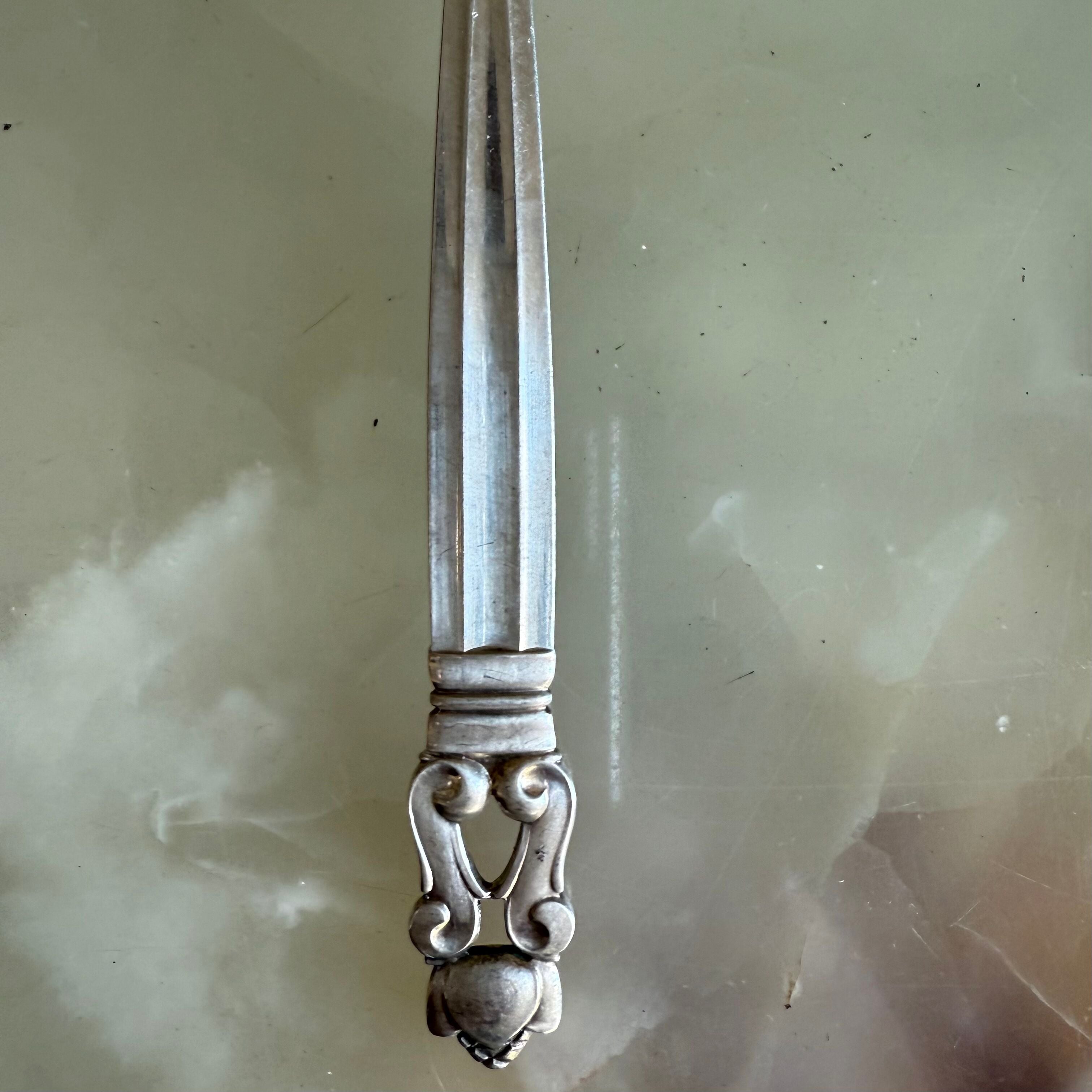 Georg Jensen Acorn Sterling Silver Marrow Scoop Spoon