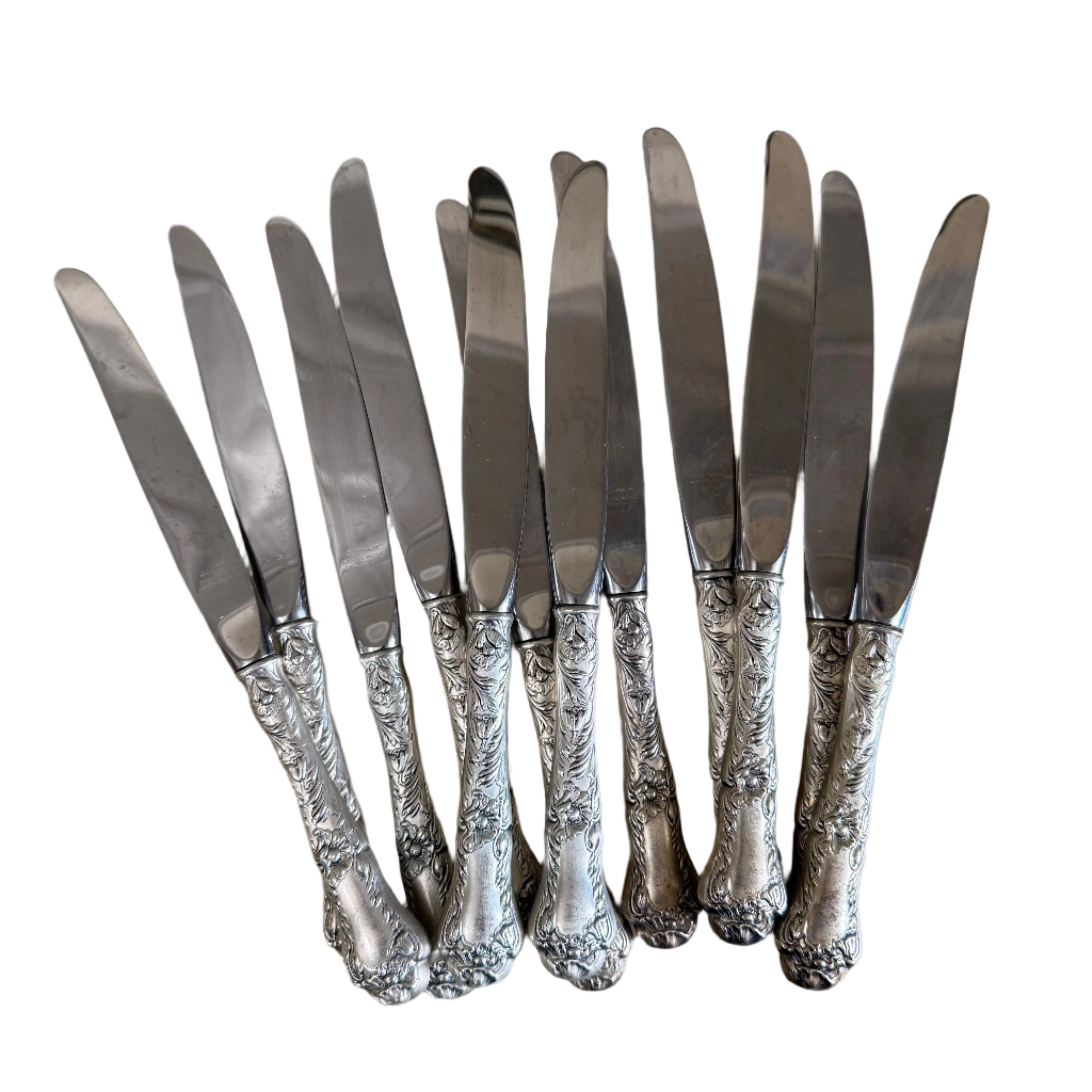 Gorham Poppy Sterling Silver Dinner Knife Set of 12