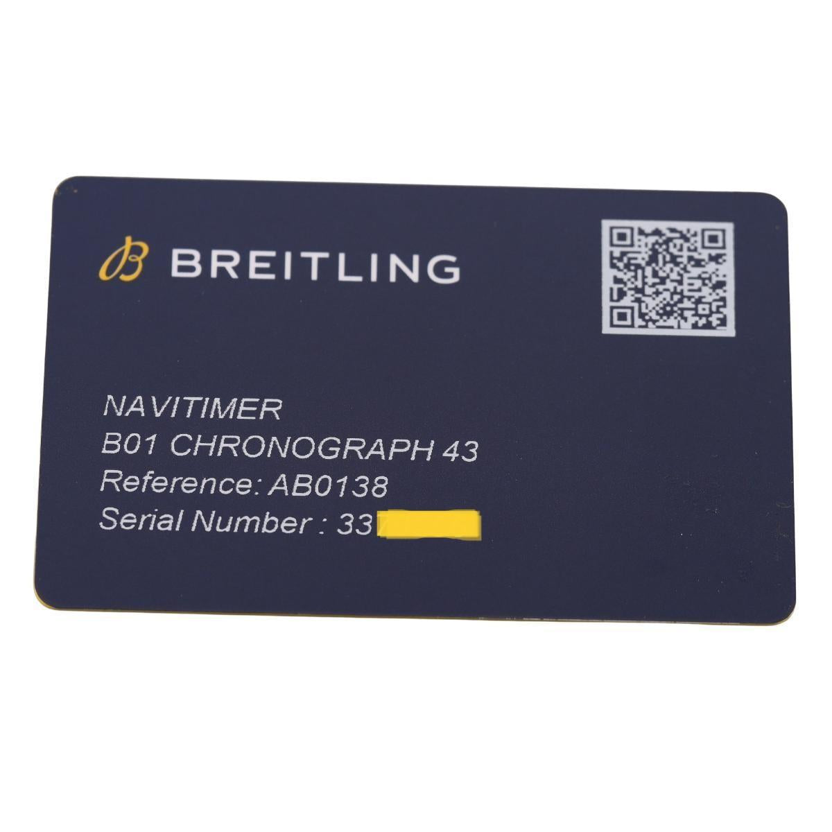 Breitling Navitimer B01 Chronograph 43 Panda Dial Steel Automatic Watch AB0138