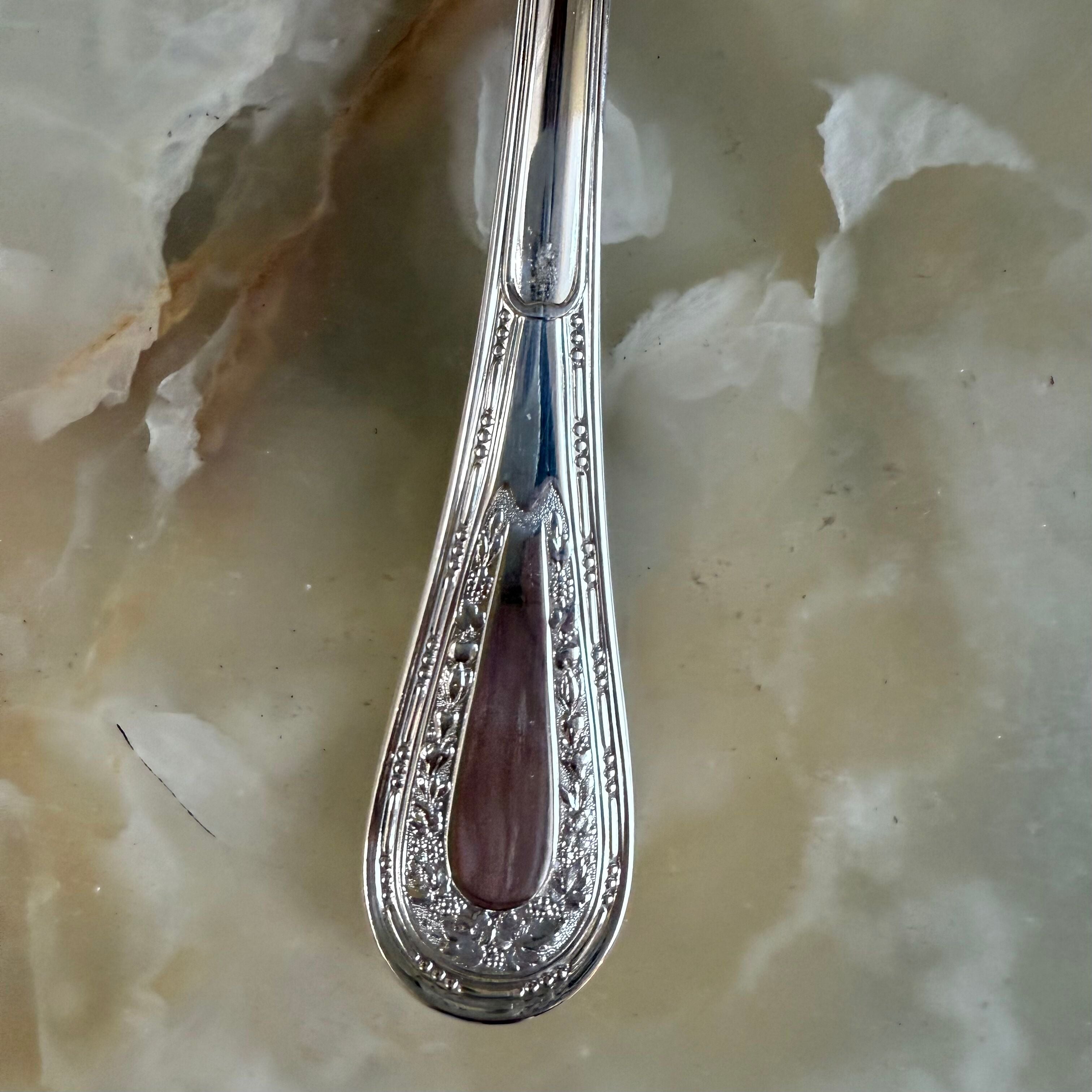 Puiforcat Monthelie Silver Platted Flatware Set 91 pc