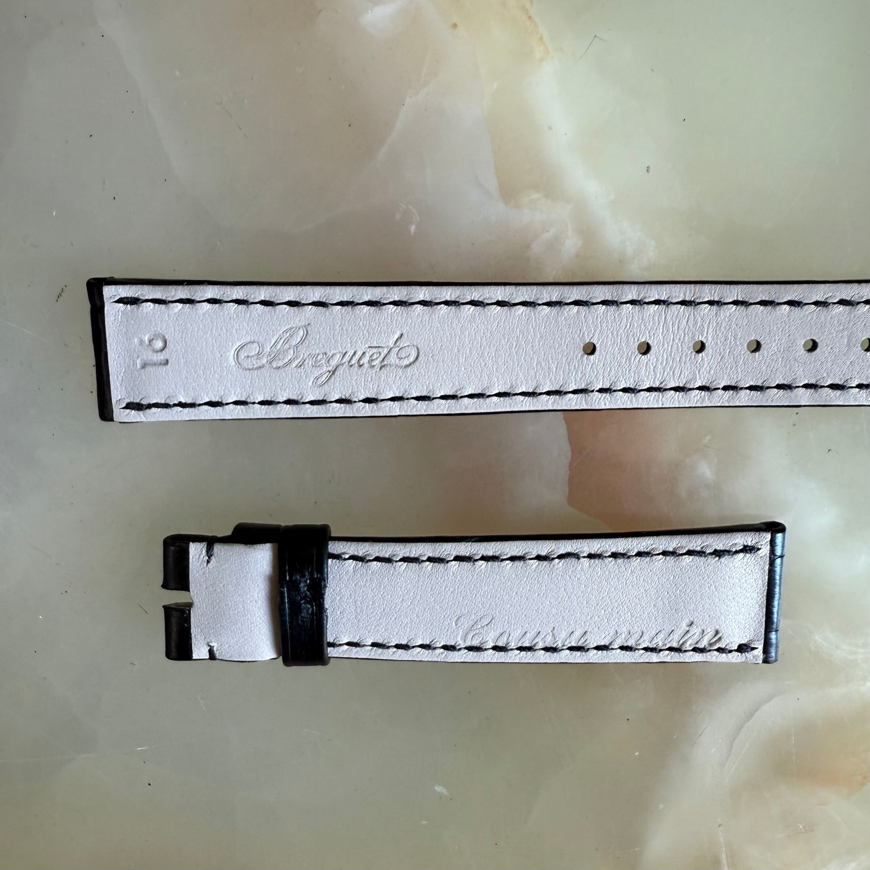 Authentic Breguet Black Alligator Watch Strap Band 16mm