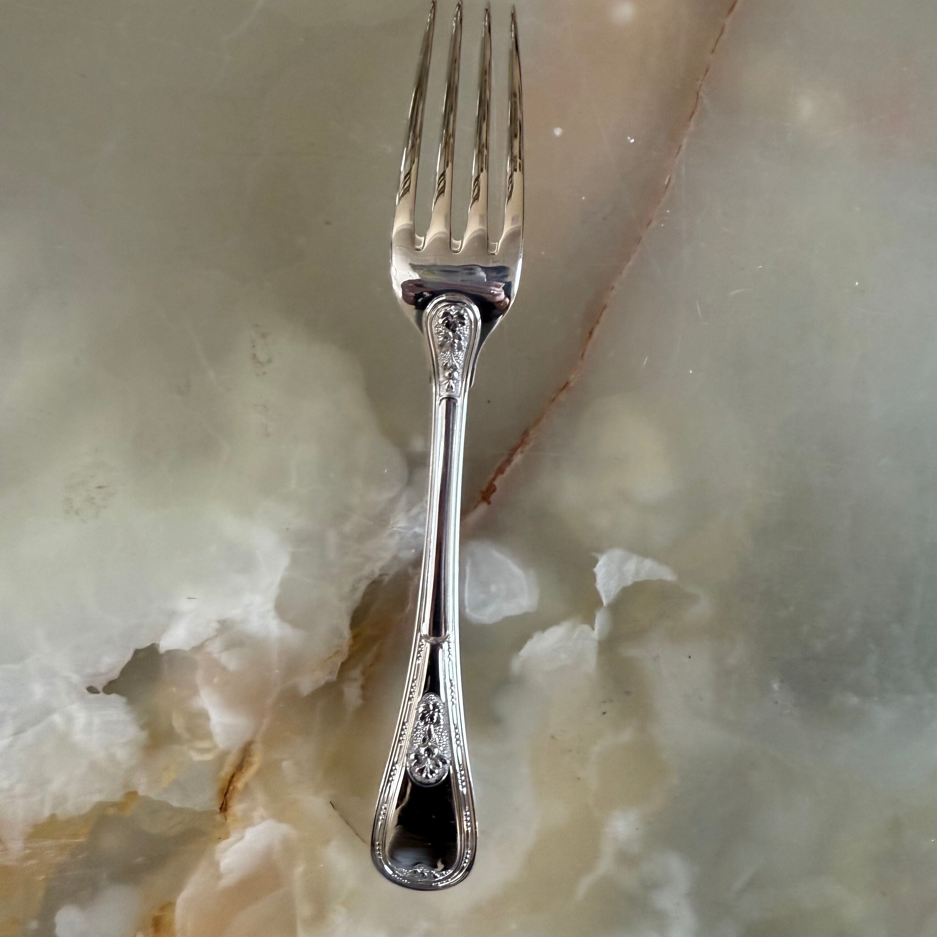 Puiforcat Monthelie Silver Platted Flatware Set 91 pc