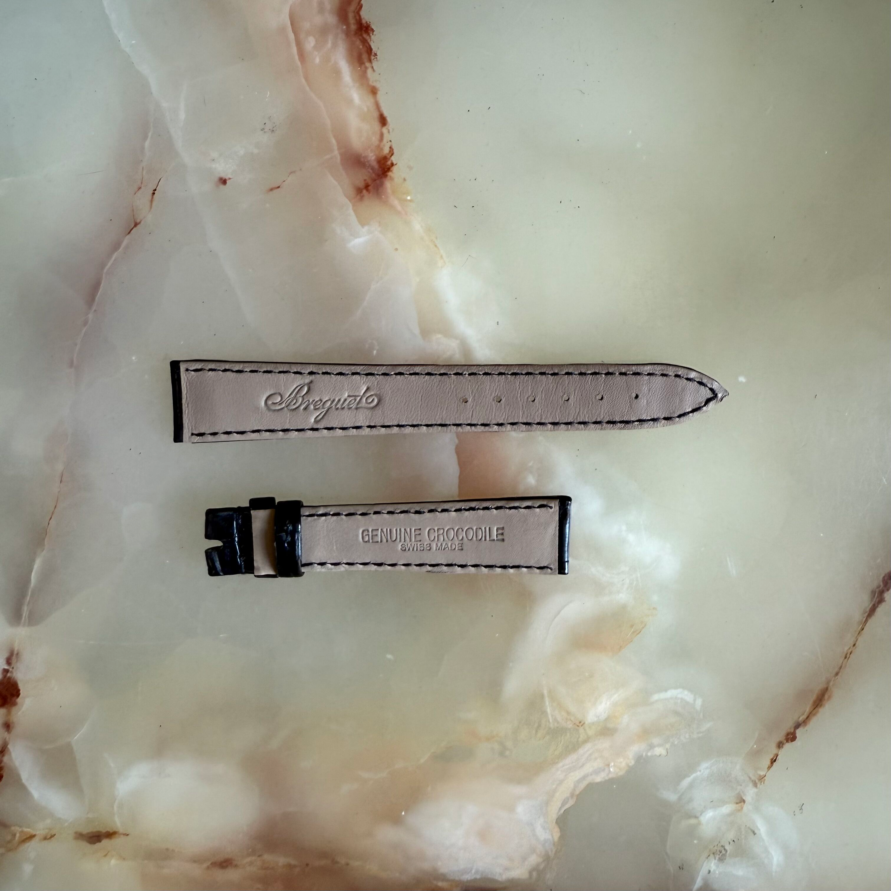 Authentic Breguet Black Crocodile Watch Strap Band 17mm