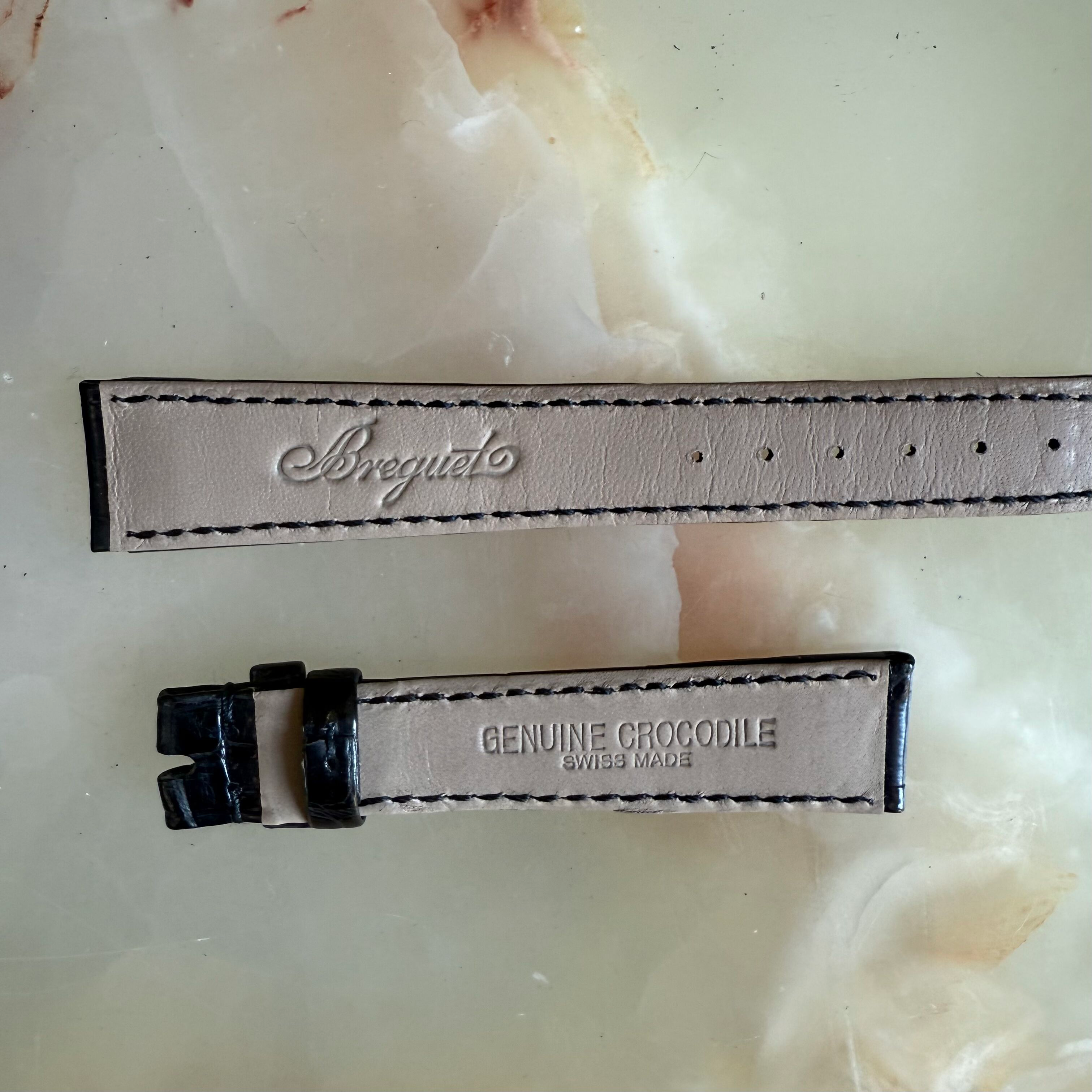 Authentic Breguet Black Crocodile Watch Strap Band 17mm
