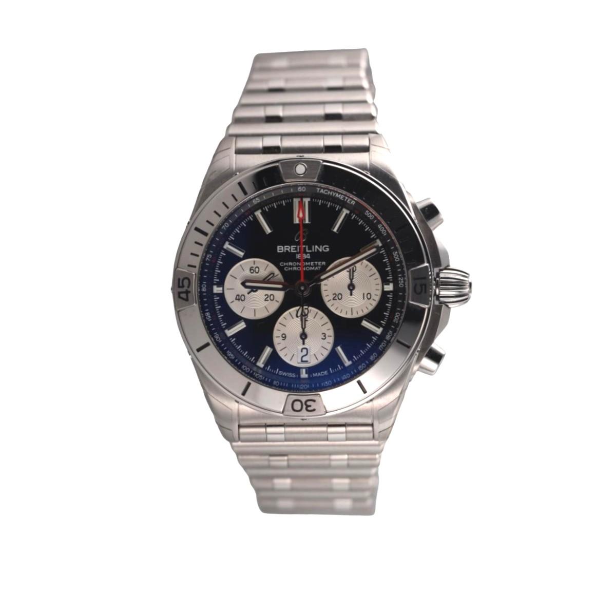 Breitling Chronomat B01 42 Black Dial Steel Automatic Watch AB0134