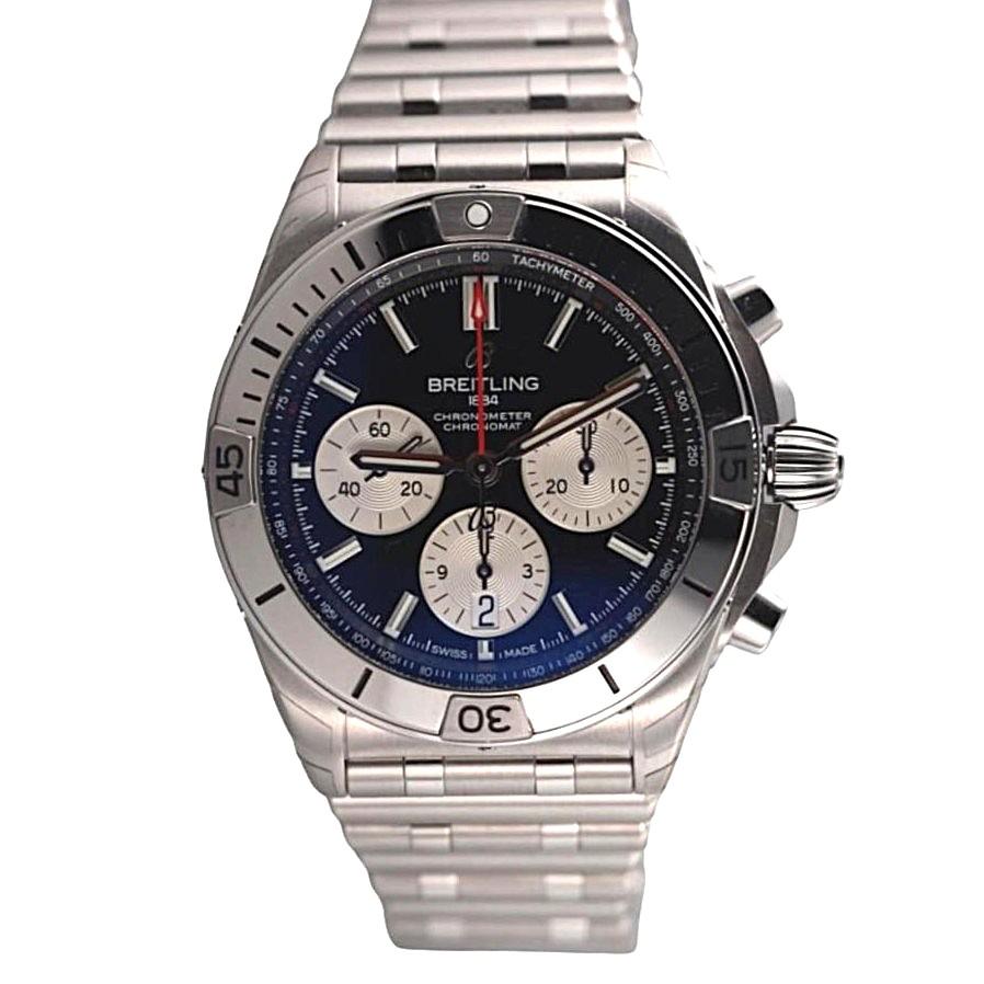 Breitling Chronomat B01 42 Black Dial Steel Automatic Watch AB0134