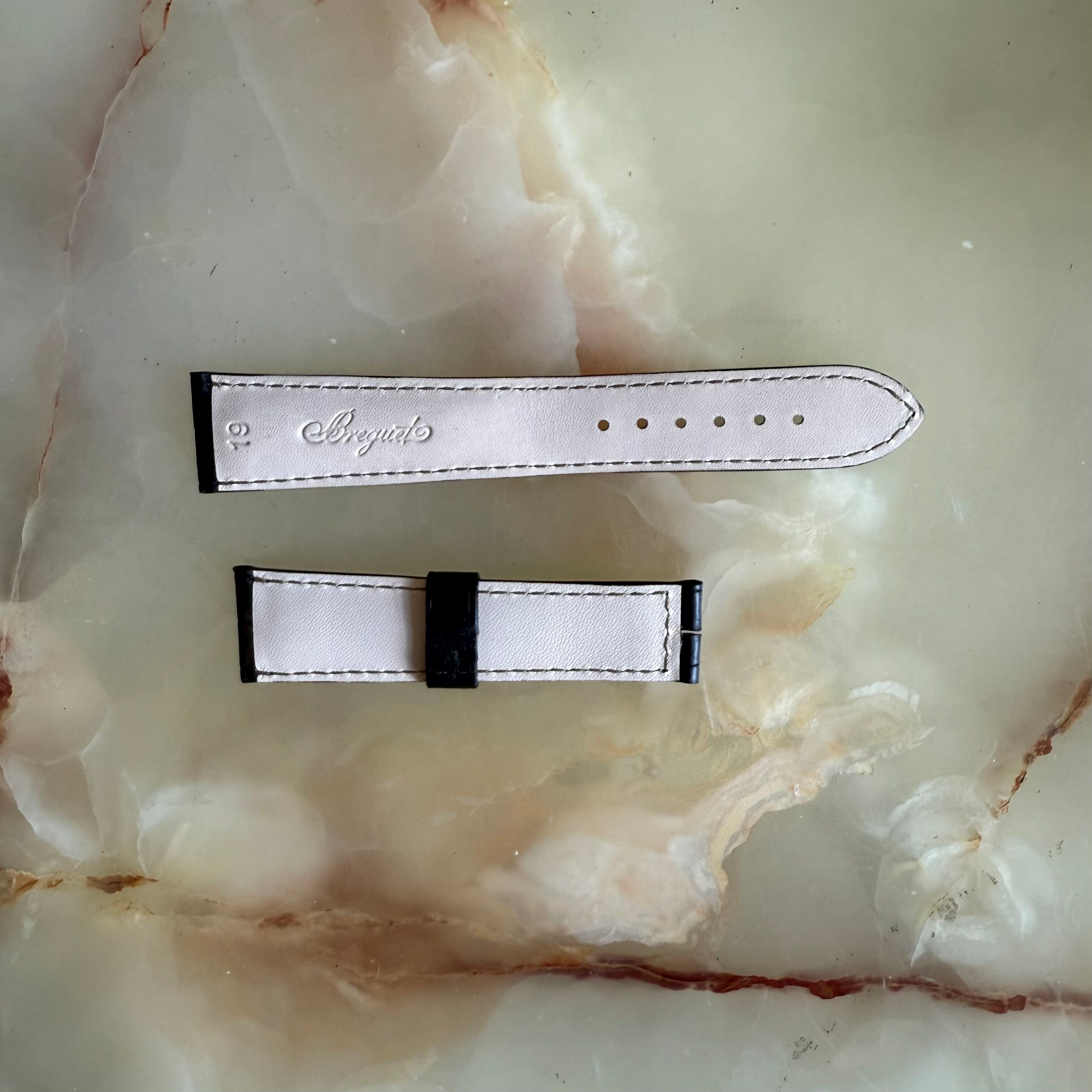 Authentic Breguet Black Alligator Watch Strap Band 19mm