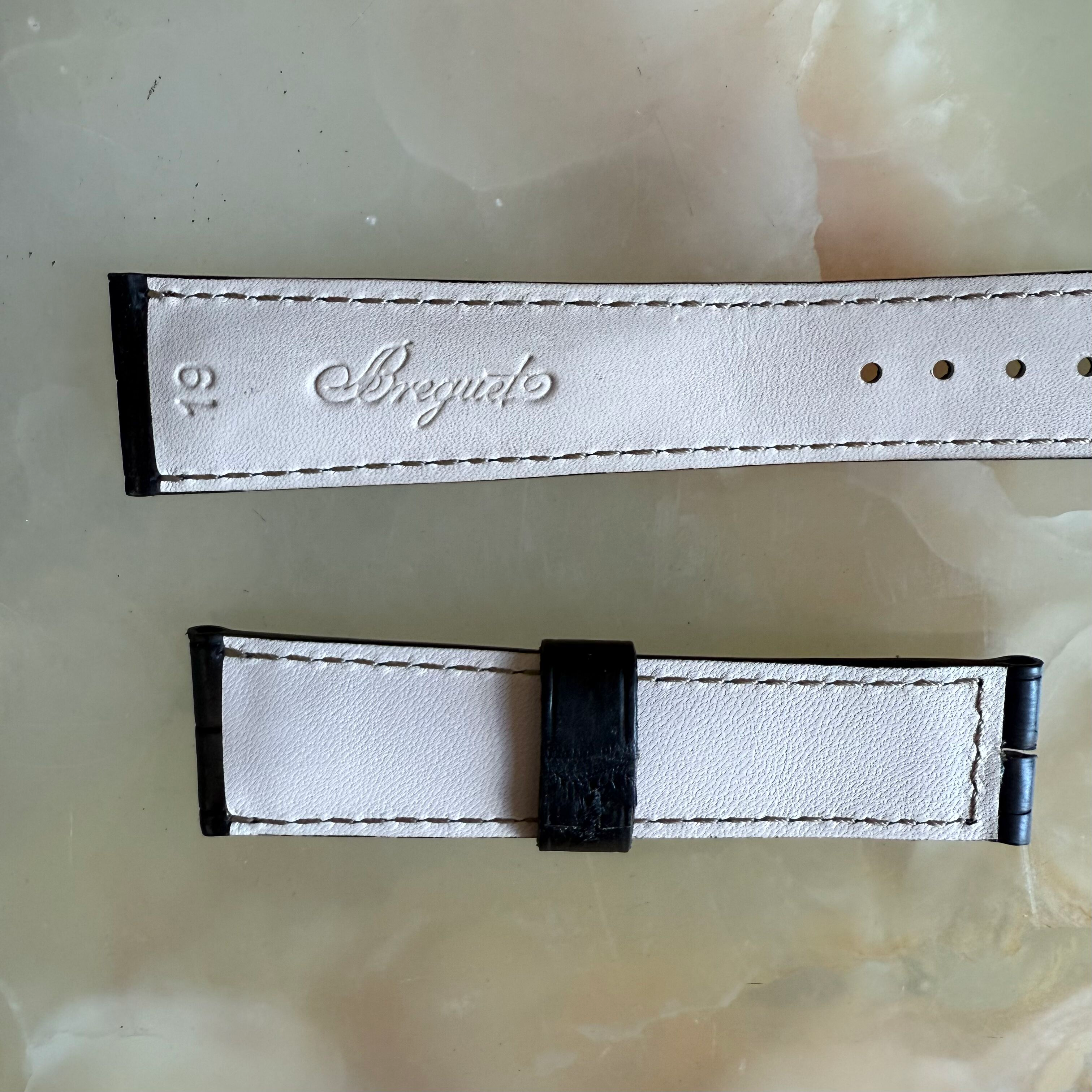 Authentic Breguet Black Alligator Watch Strap Band 19mm