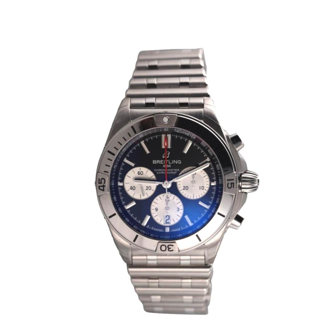 Breitling Chronomat B01 42 Black Dial Steel Automatic Watch AB0134