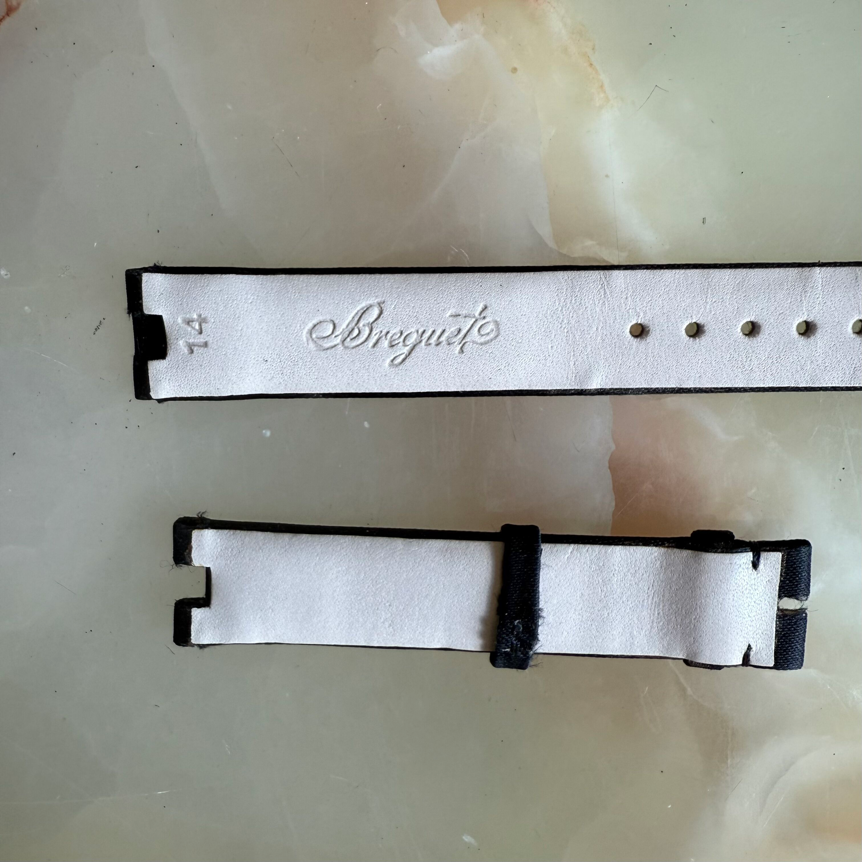 Authentic Breguet Reine de Naples Black Satin Watch Strap Band 14mm