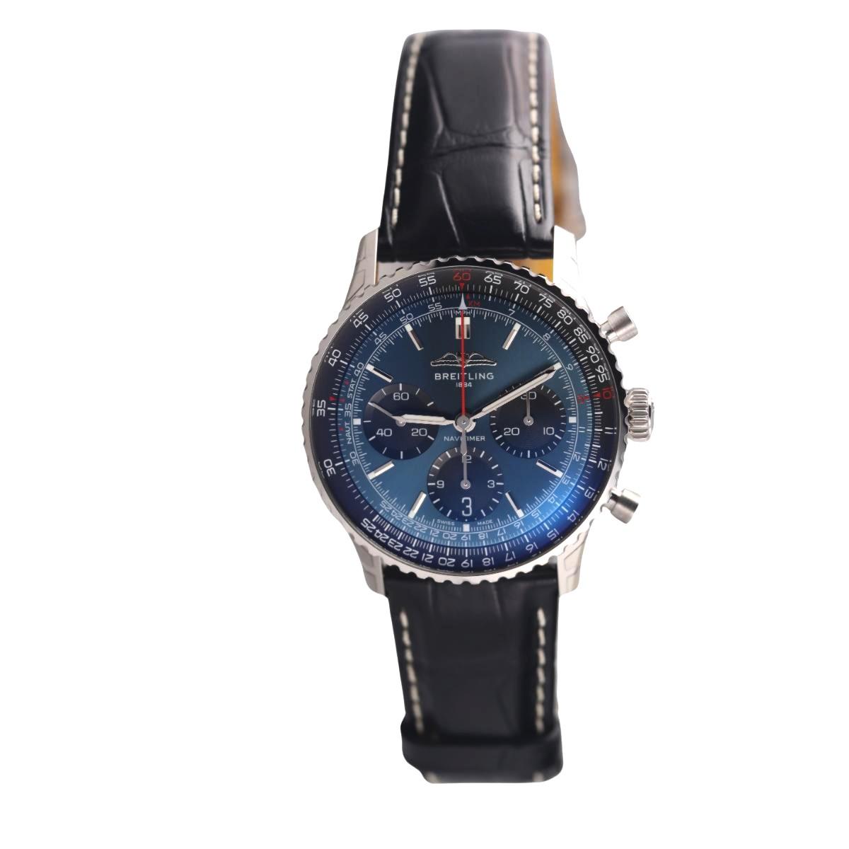 Breitling Navitimer B01 Chronograph 41 Blue Dial Steel Automatic Watch AB0139