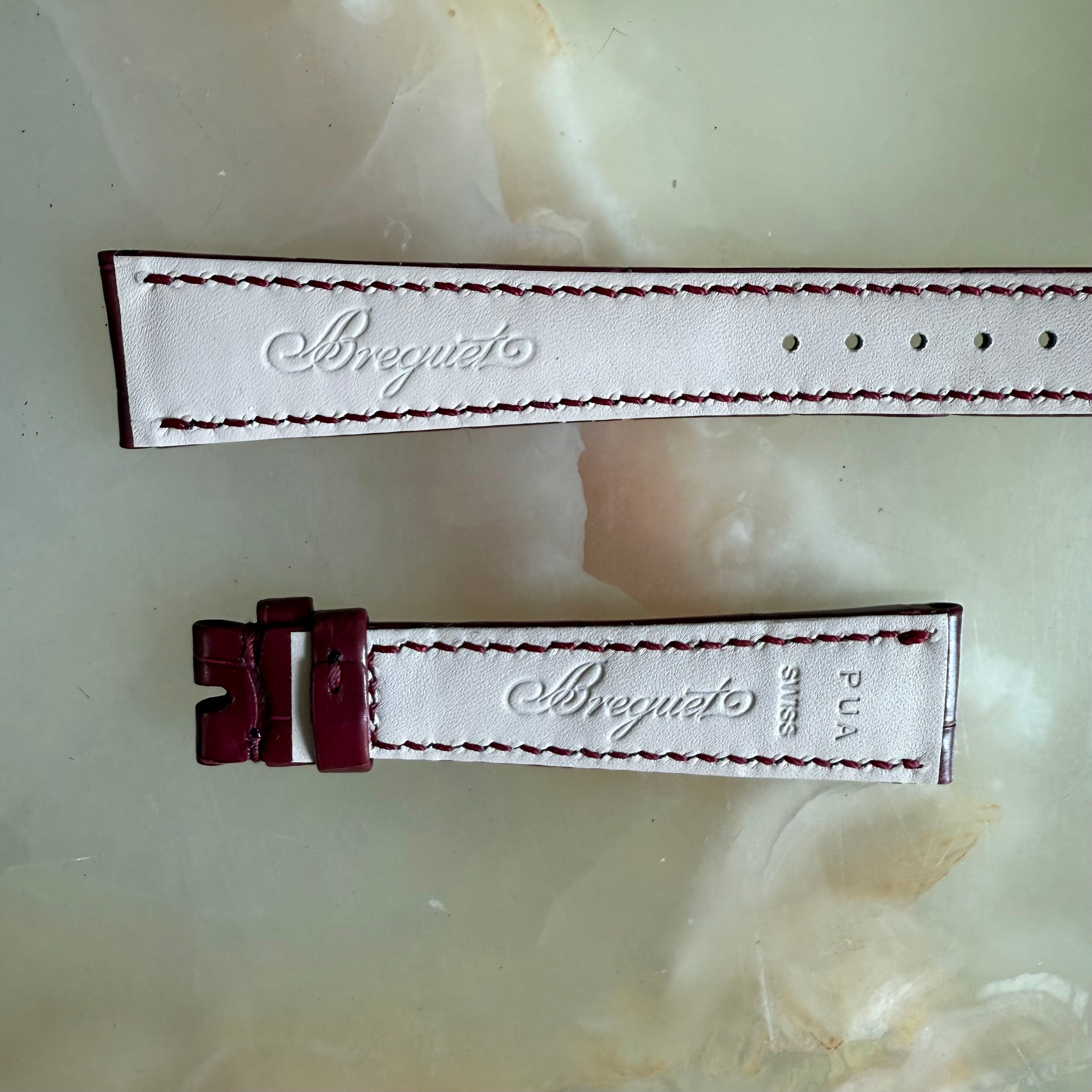 Authentic Breguet Red Alligator Watch Strap Band 18mm