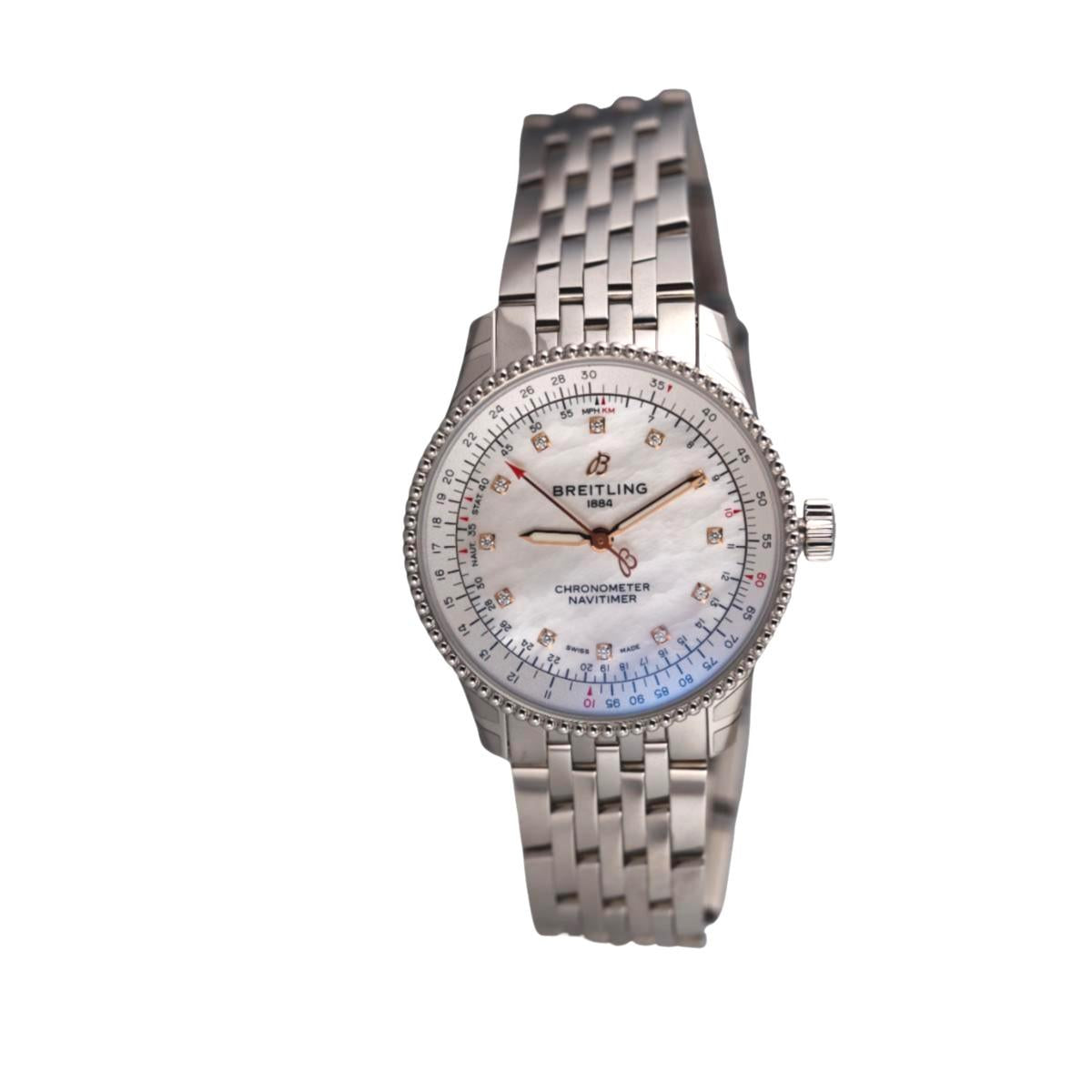 Breitling Navitimer Chronometer Diamond MOP Dial Automatic Watch A17395