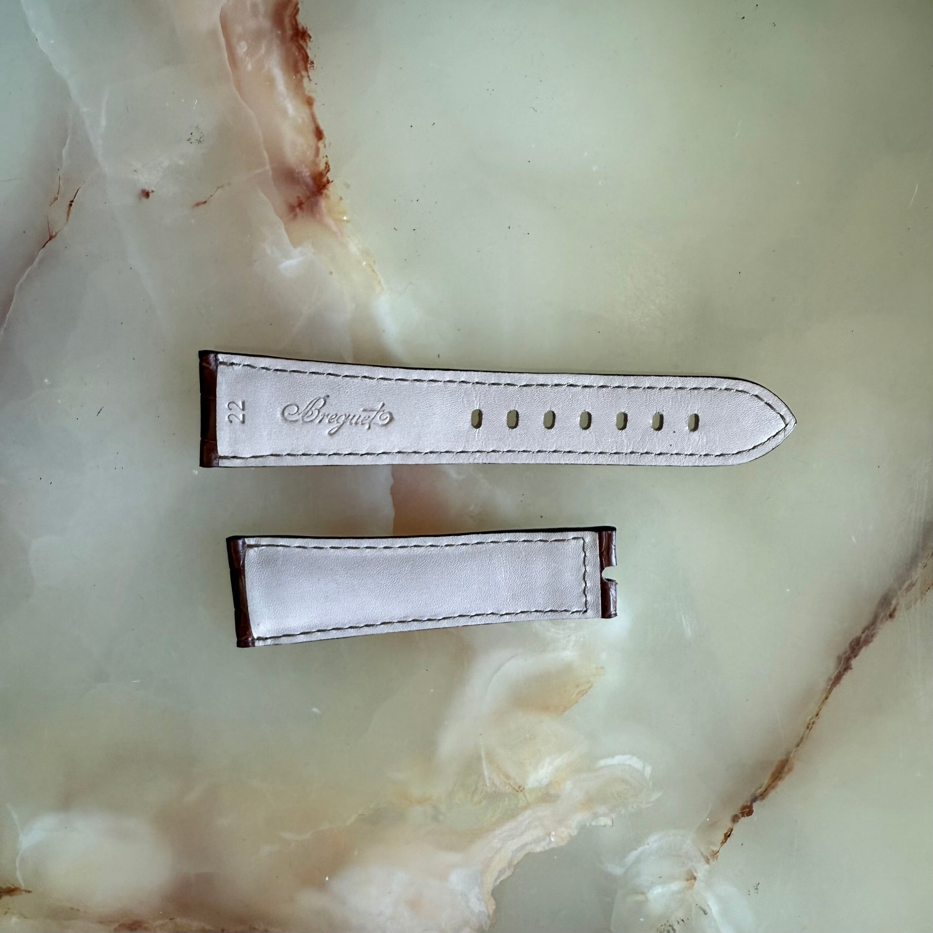 Authentic Breguet Brown Alligator Watch Strap Band 22mm