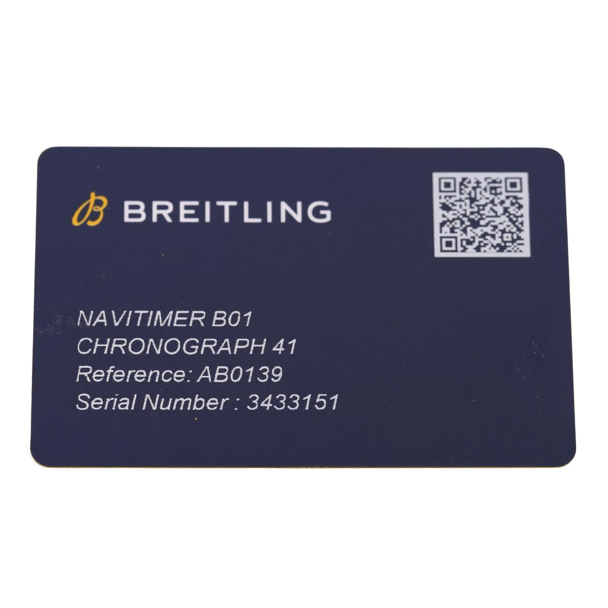 Breitling Navitimer B01 Chronograph 41 Steel Automatic Watch AB0139