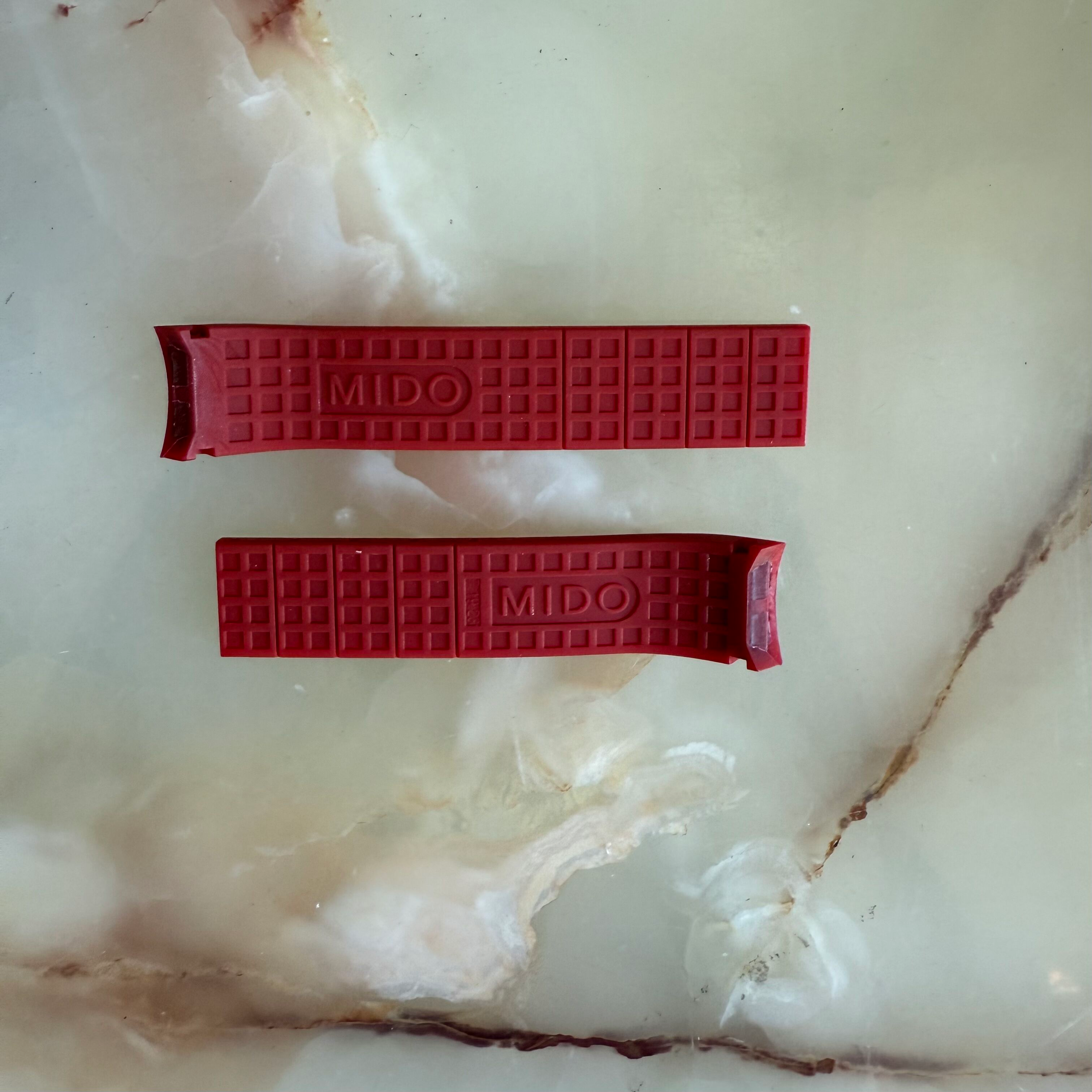Authentic MIDO Red Rubber Watch Strap Band 19mm M610009173