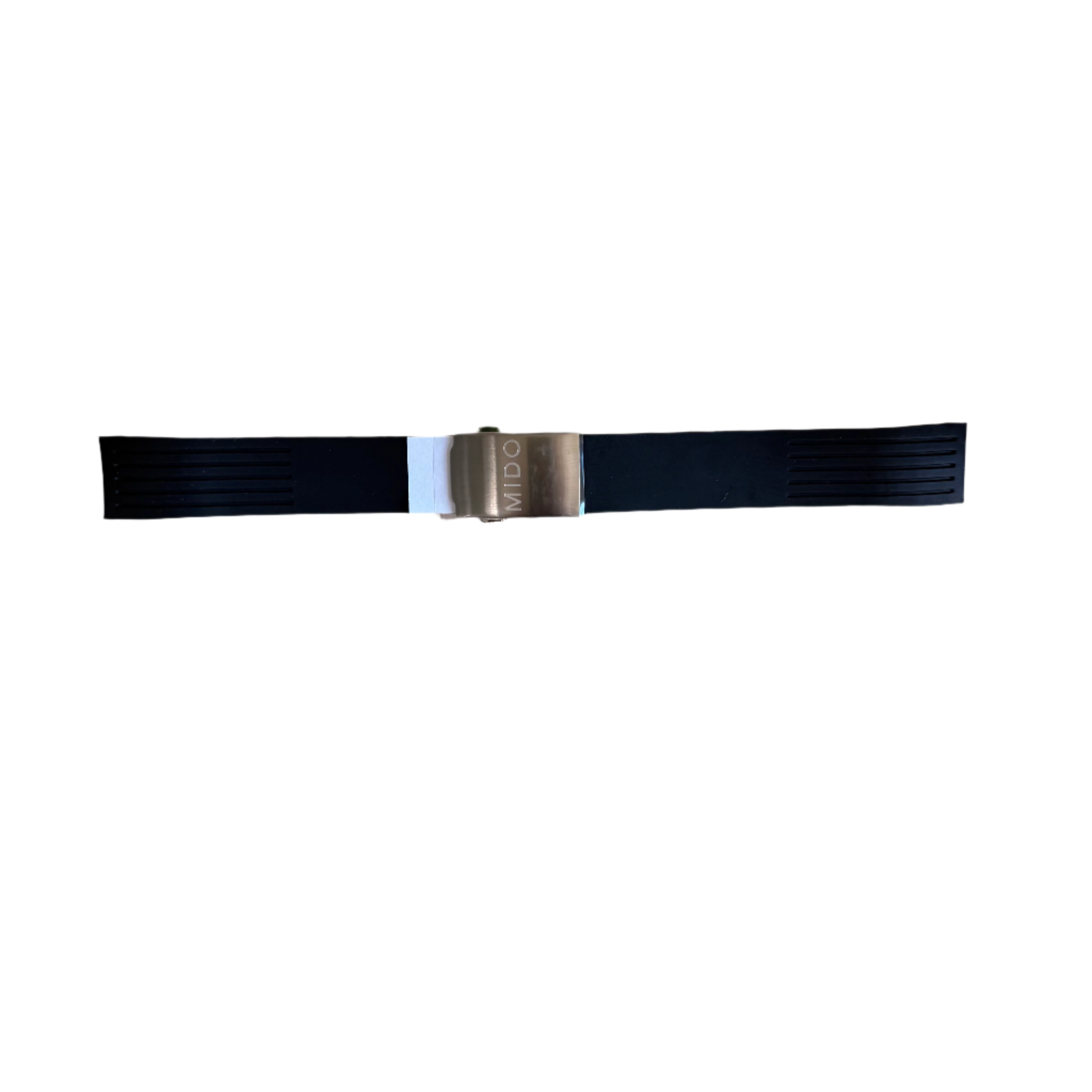 Authentic MIDO Black Rubber Watch Strap Band w Clasp 19mm M603008892