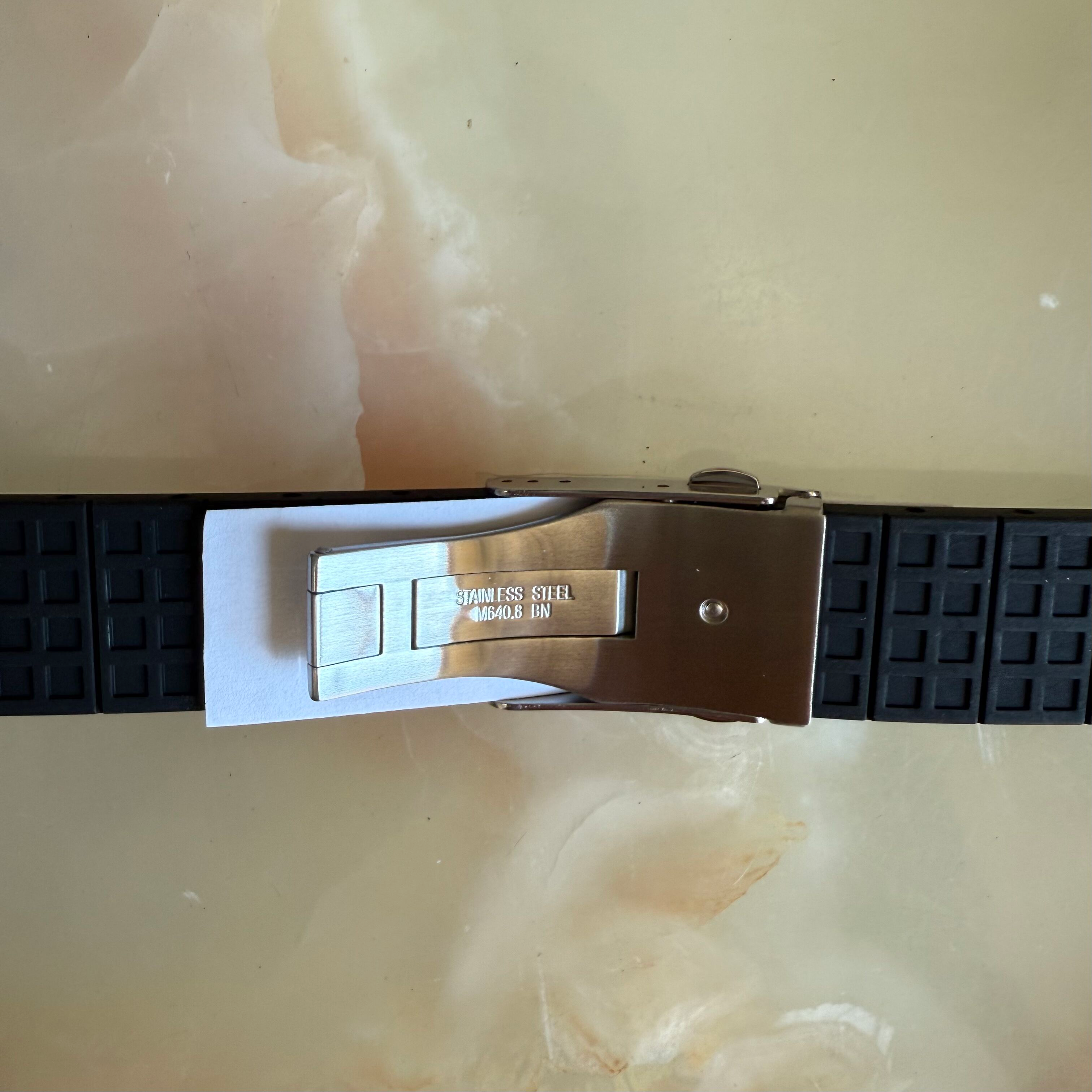 Authentic MIDO Black Rubber Watch Strap Band w Clasp 19mm M603008892