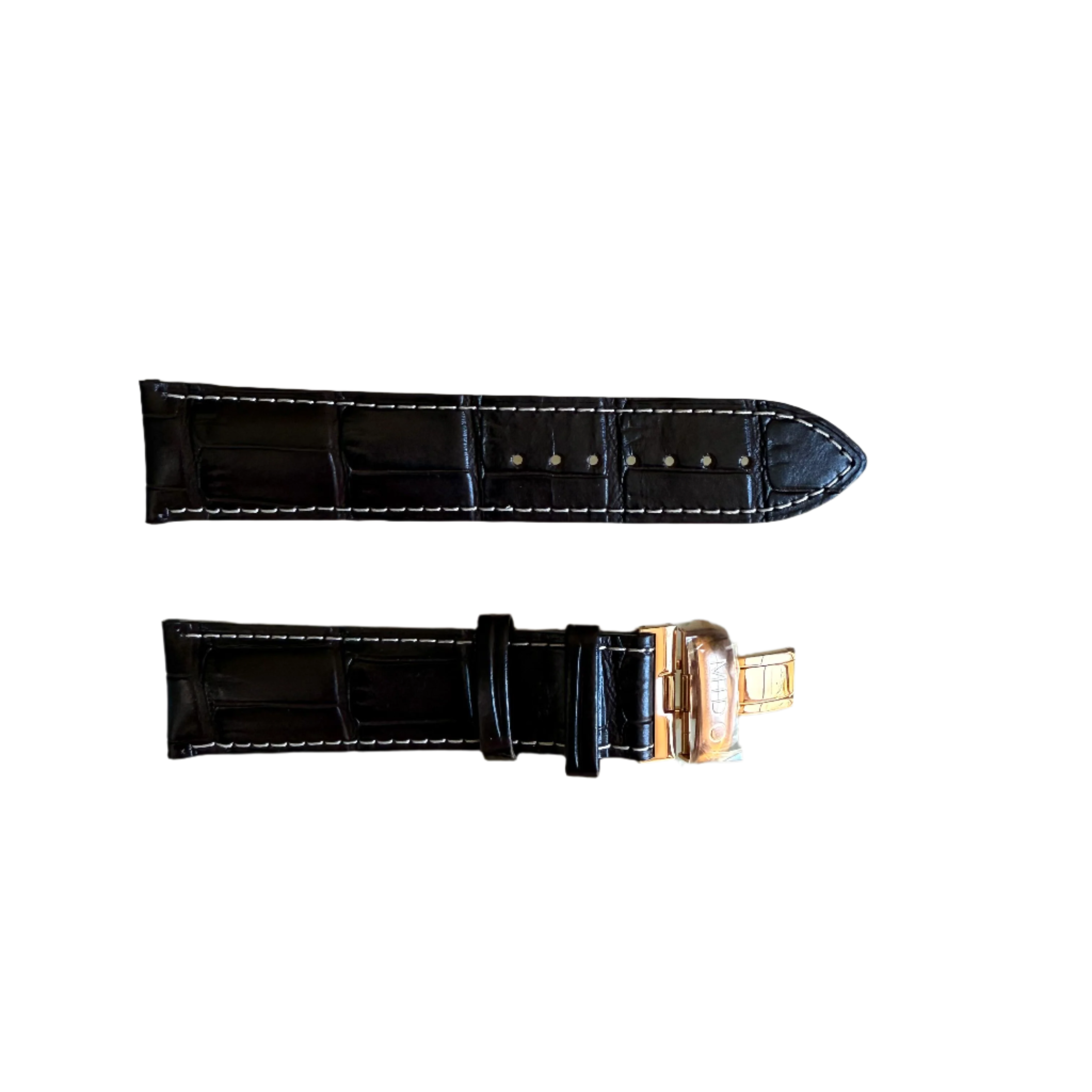 Authentic MIDO Brown Alligator Watch Strap Band w Clasp 22mm M005430A