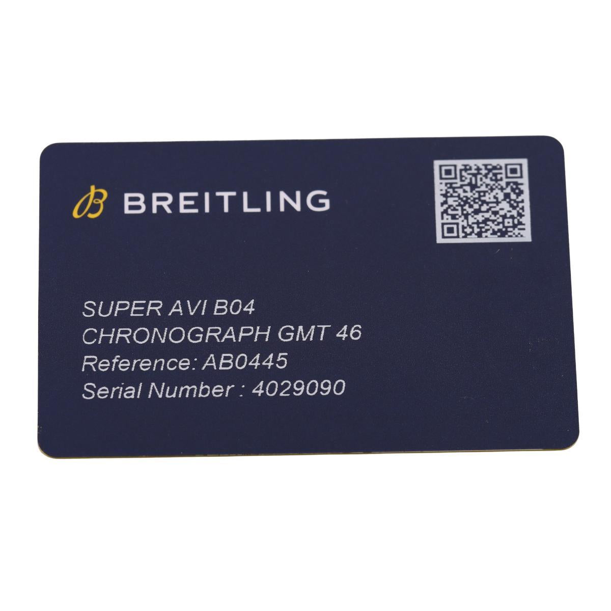 Breitling Super AVI B04 Chronograph GMT46 Navy Blue Dial Automatic Watch AB0445