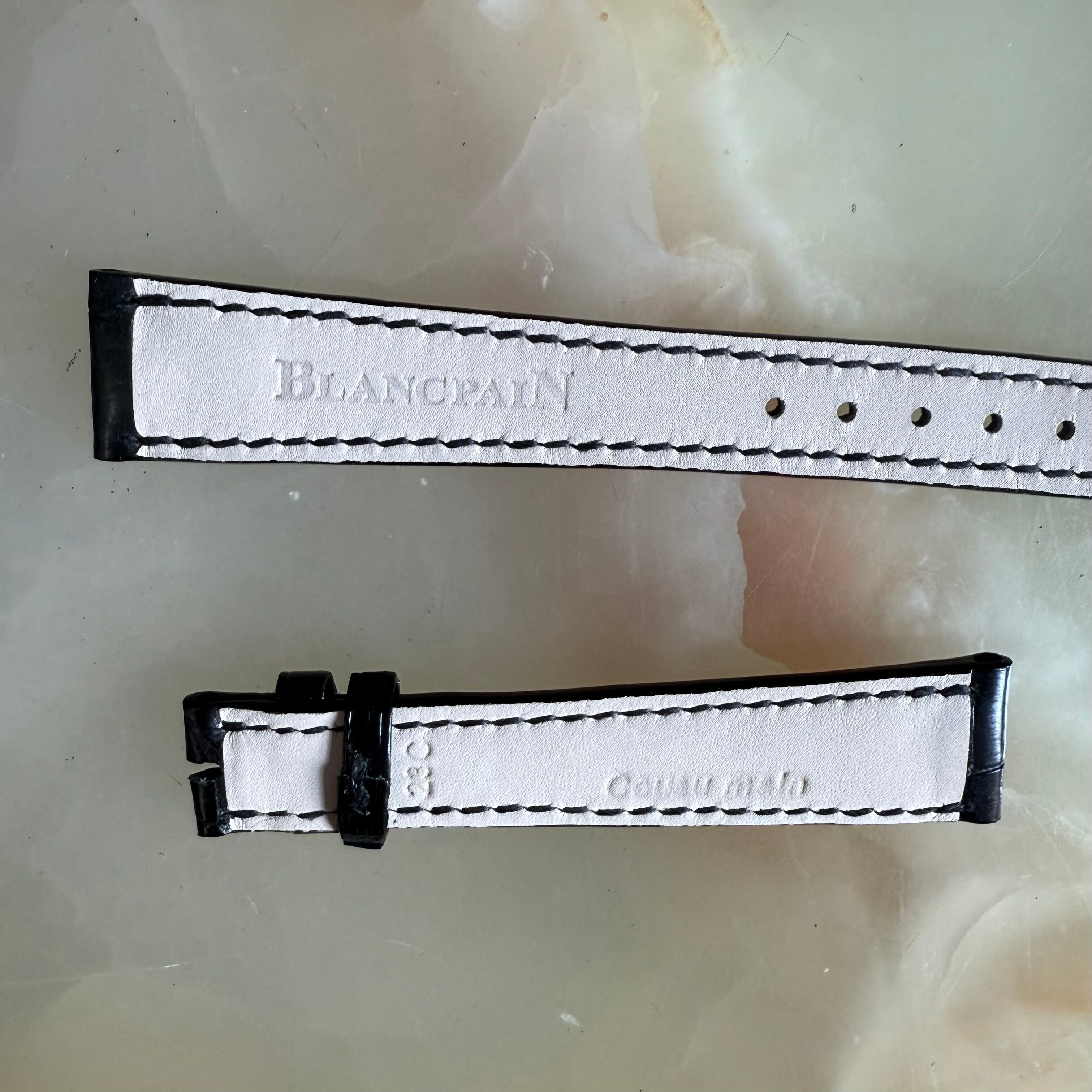 Authentic Blancpain Black Alligator Watch Strap Band 15mm