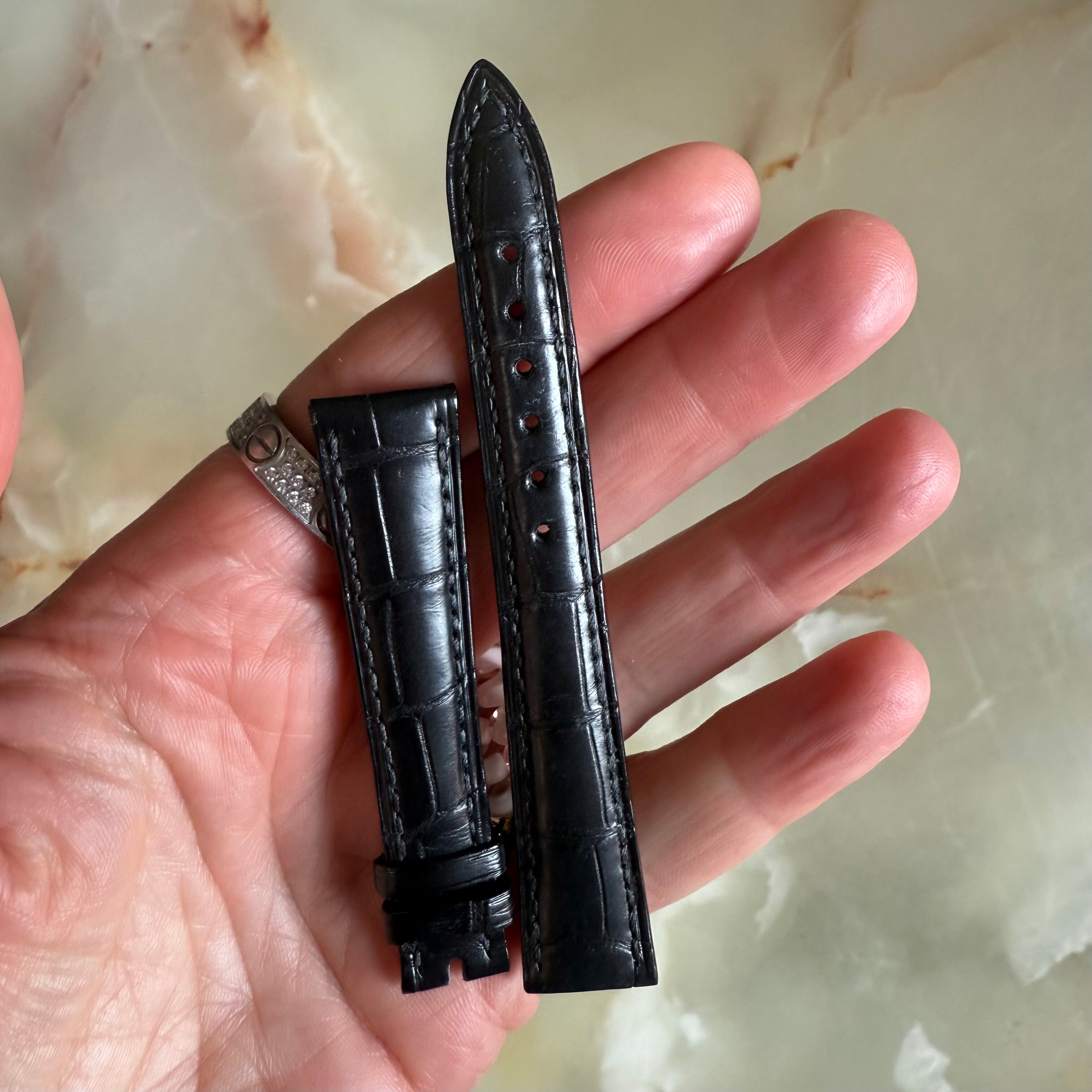 Authentic Blancpain Black Alligator Watch Strap Band 15mm