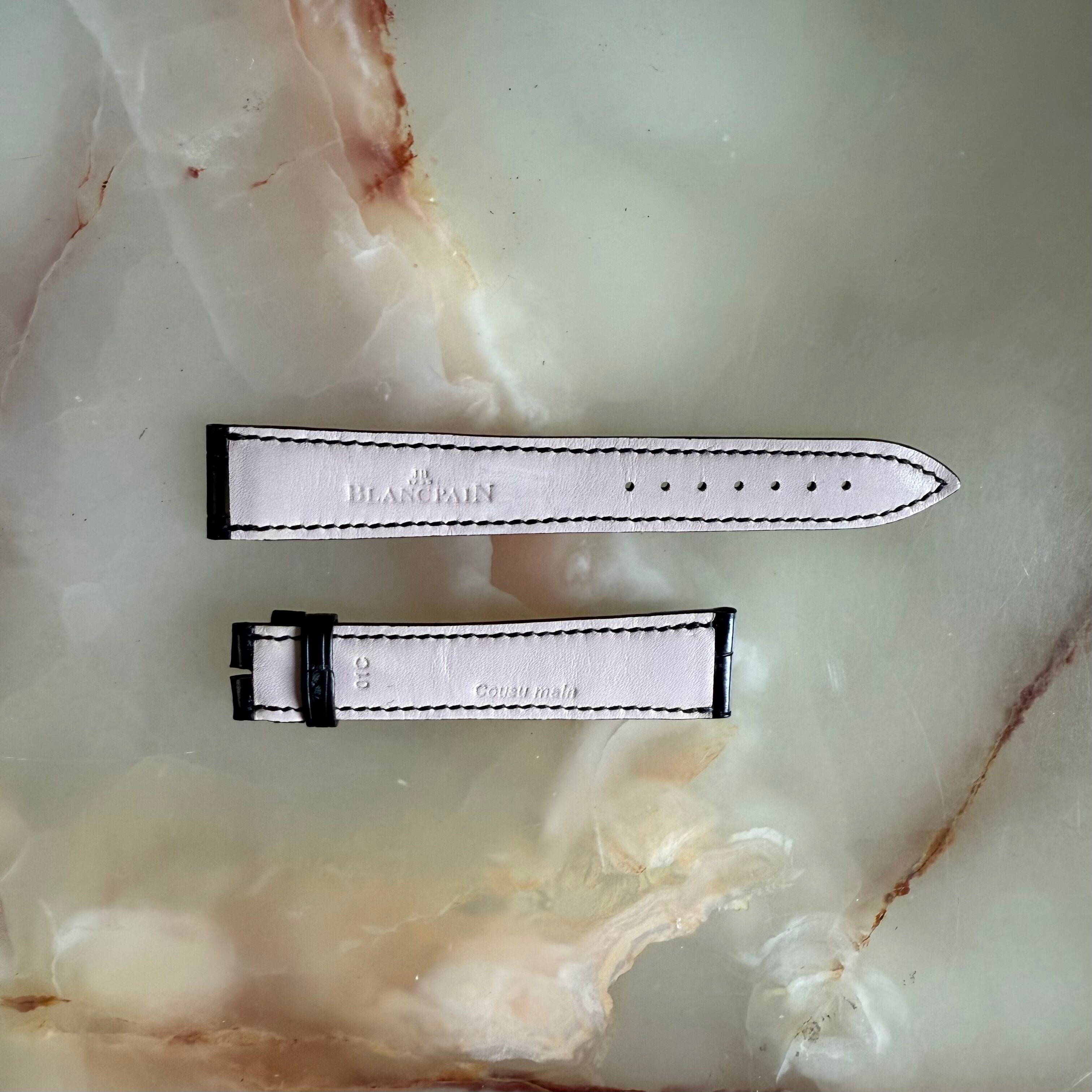 Authentic Blancpain Black Alligator Watch Strap Band 19mm
