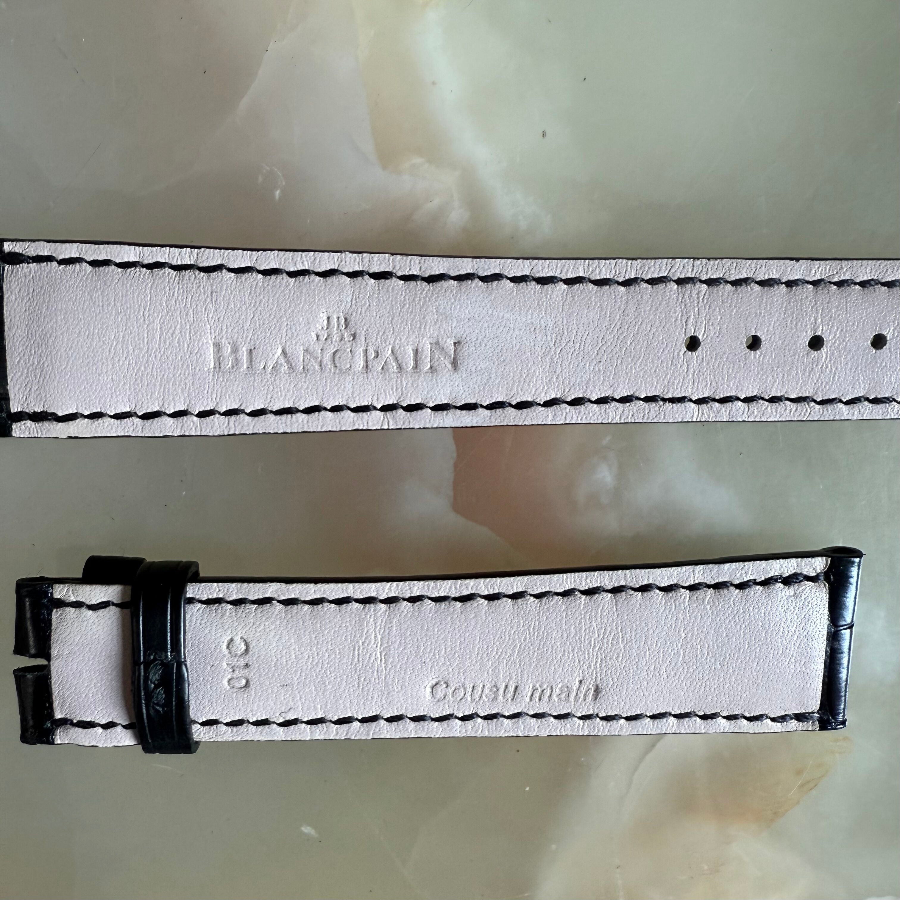Authentic Blancpain Black Alligator Watch Strap Band 19mm