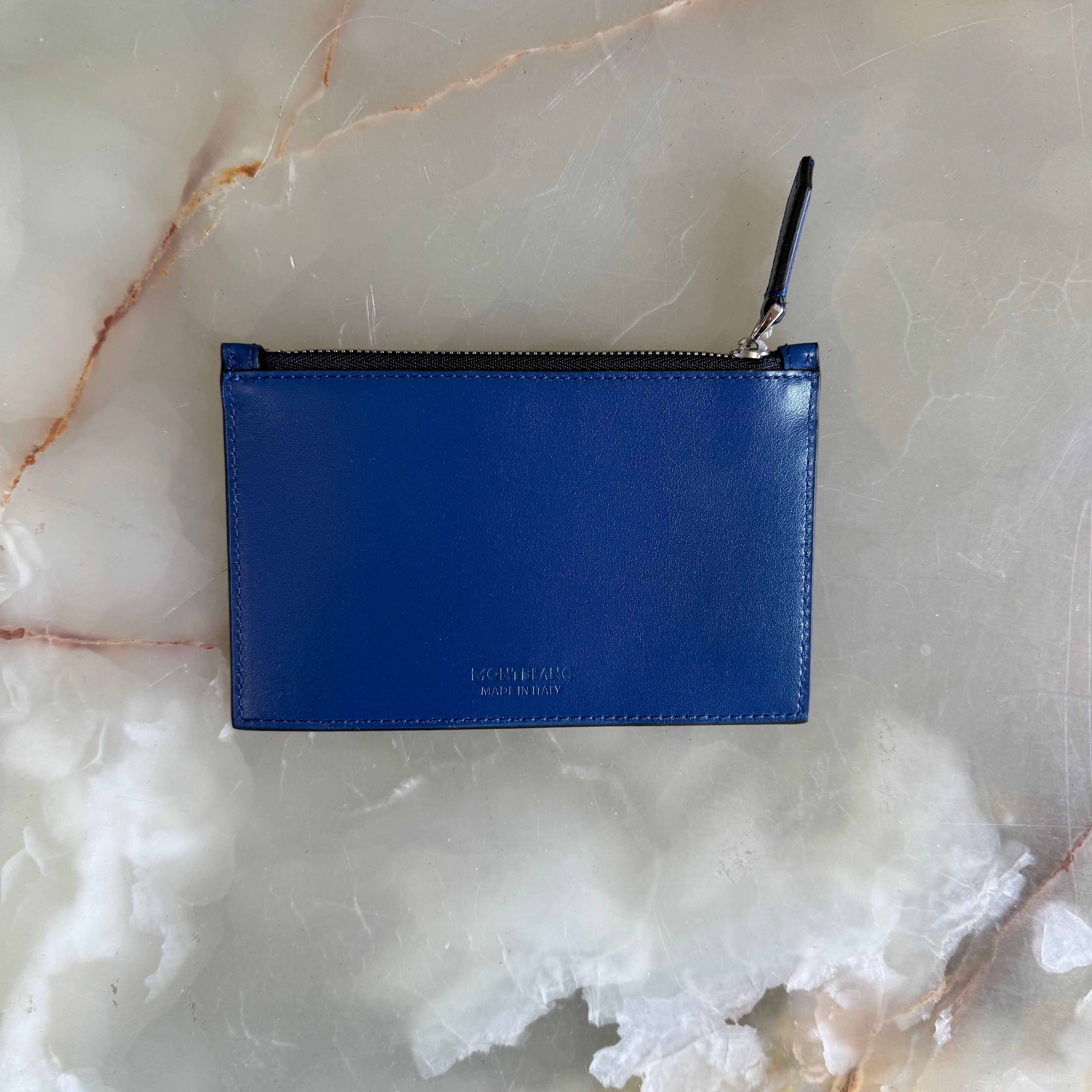 Montblanc Meisterstuck Blue Leather Zipper Card Holder 130453