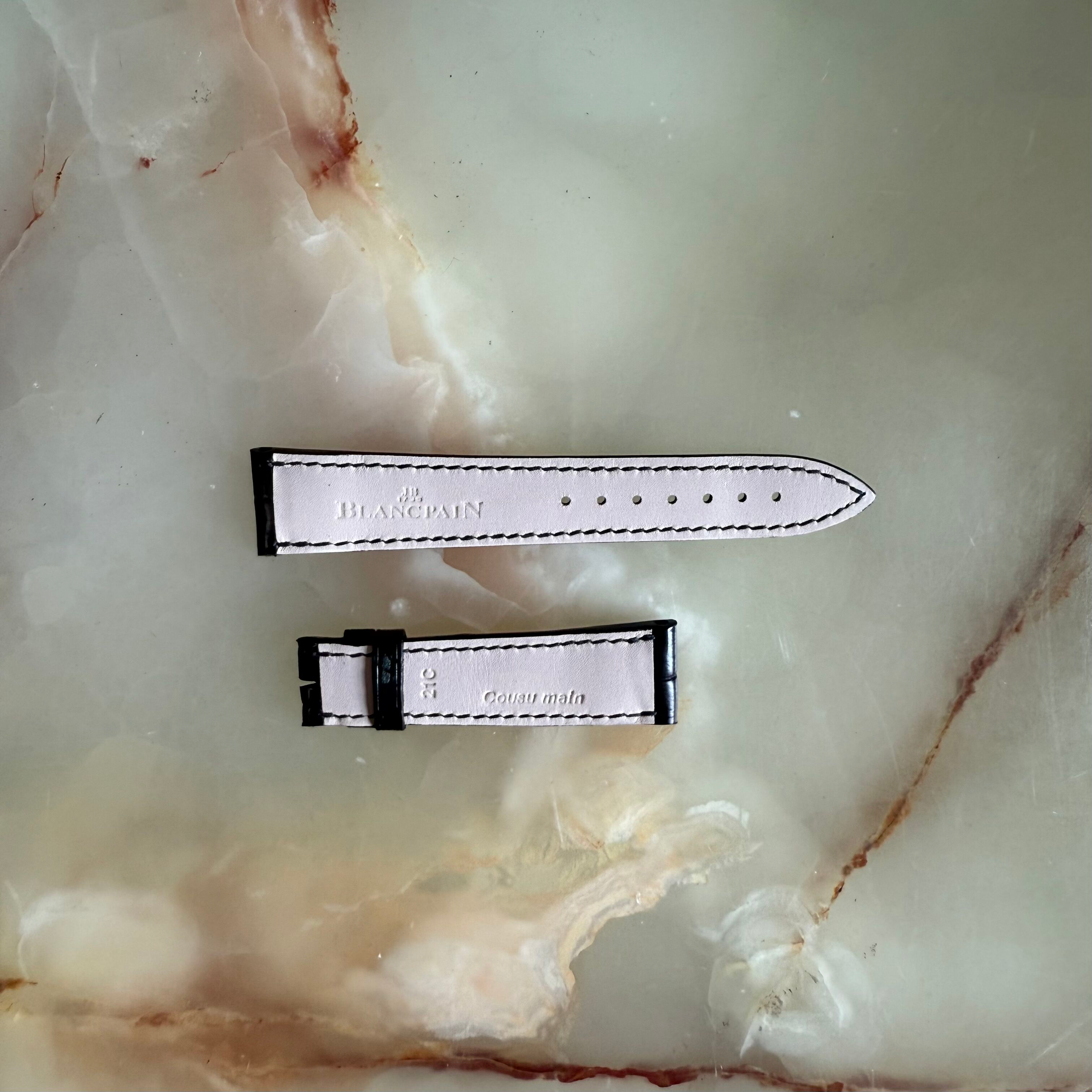 Authentic Blancpain Black Alligator Watch Strap Band 18mm
