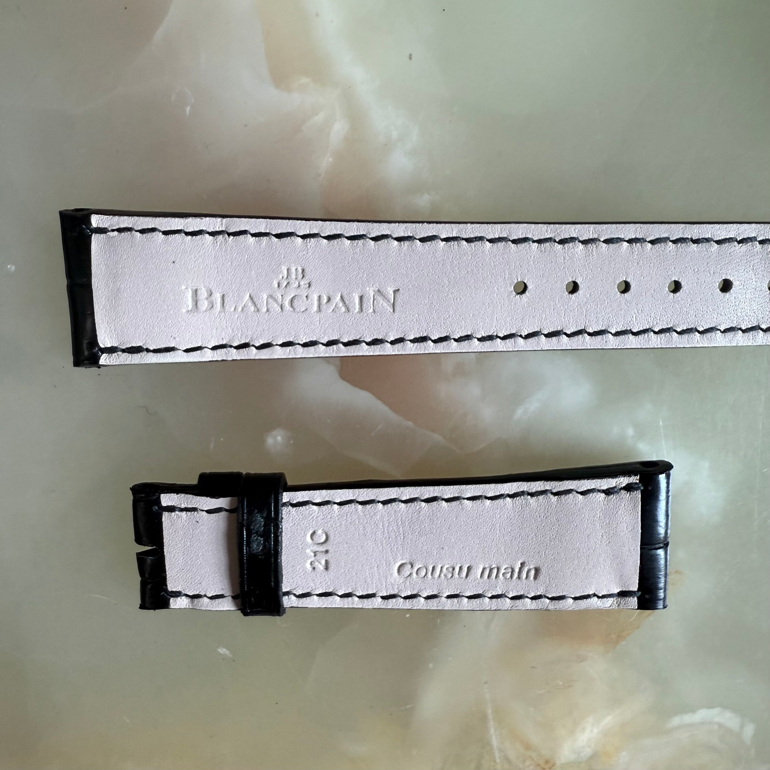 Authentic Blancpain Black Alligator Watch Strap Band 18mm