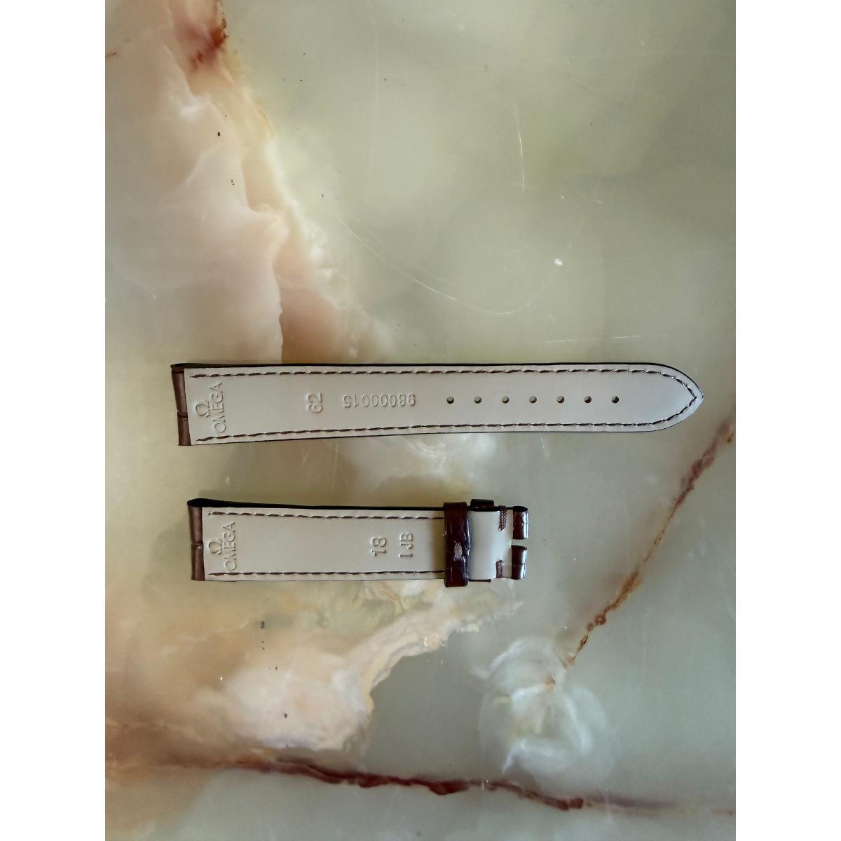 Authentic Omega Brown Crocodile Watch Strap Band 18mm 98000015