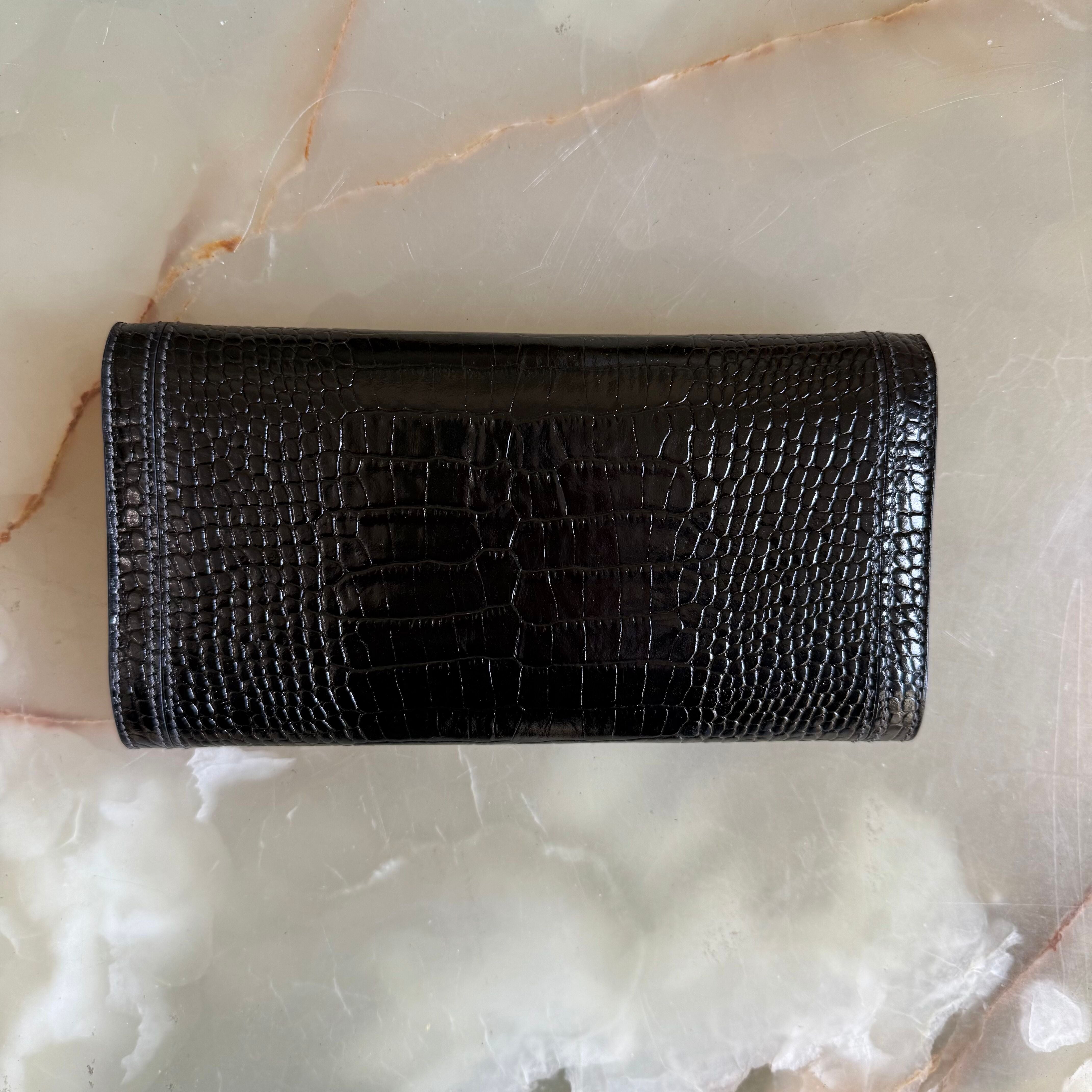 Montblanc Boheme Black Leather Wallet w Flap & Coin Case 109322