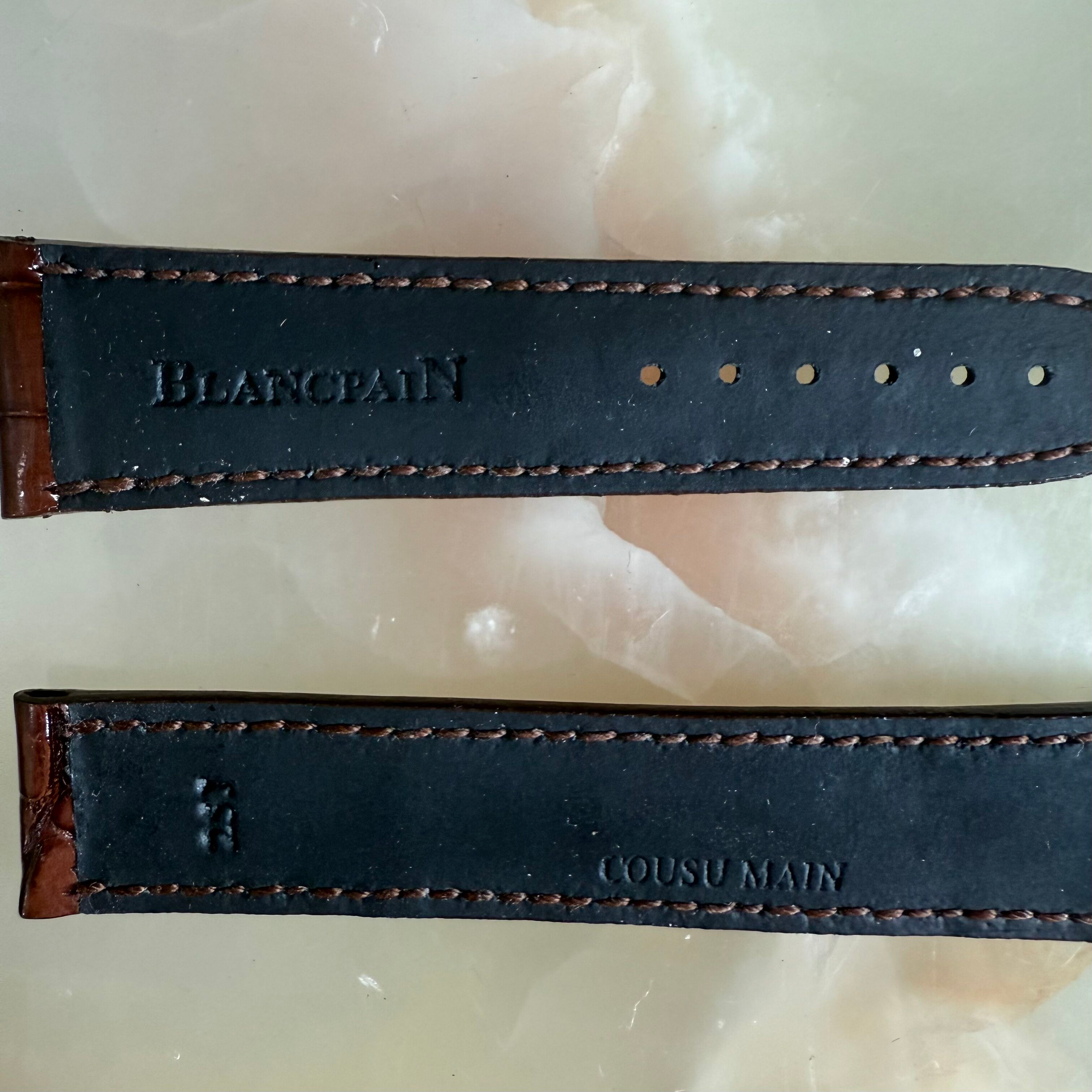 Authentic Blancpain Brown Alligator Watch Strap Band 18mm
