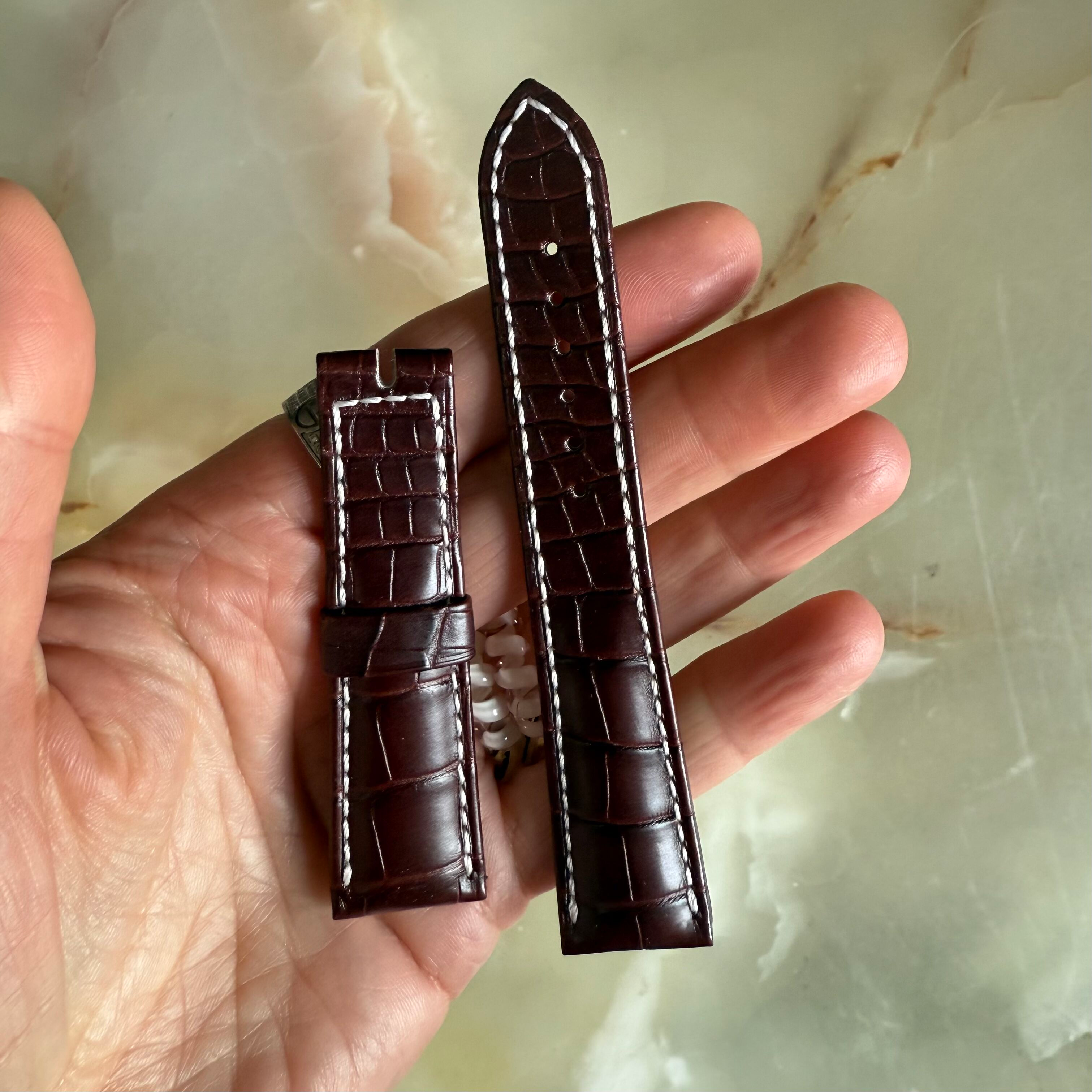 Authentic Blancpain Brown Alligator Watch Strap Band 20mm