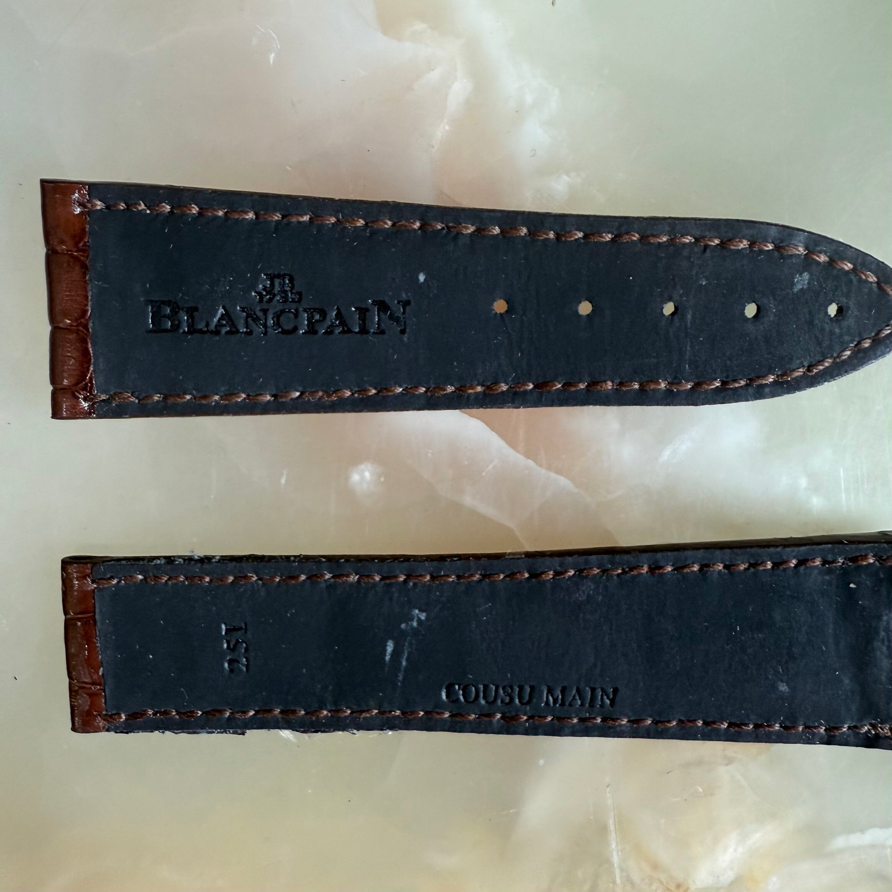 Authentic Blancpain Brown Alligator Watch Strap Band 22mm