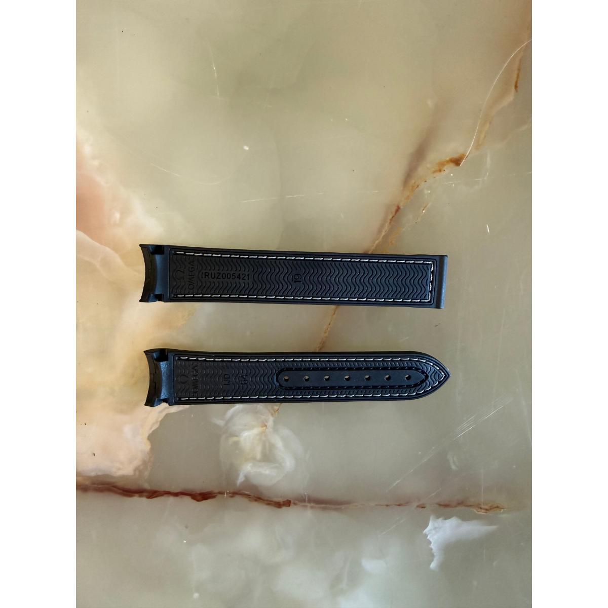Authentic Omega Black Crocodile Watch Strap Band 19mm RUZ005421