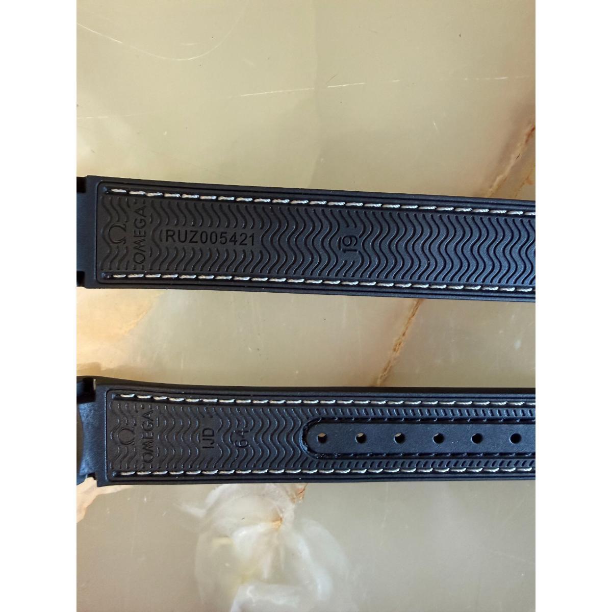 Authentic Omega Black Crocodile Watch Strap Band 19mm RUZ005421