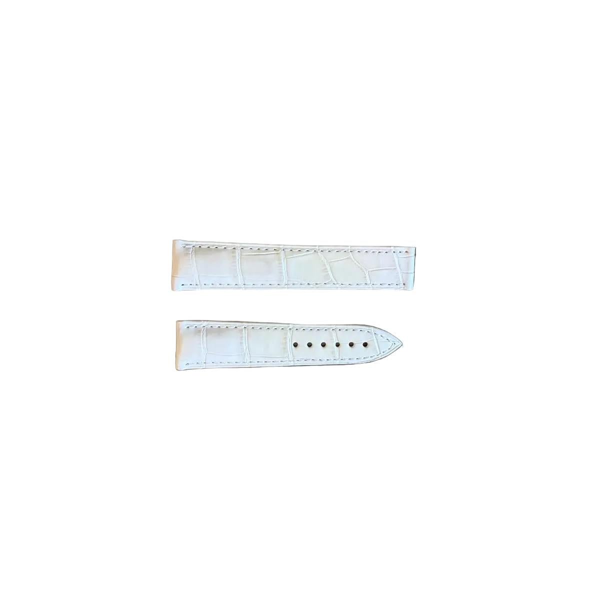 Authentic Omega White Crocodile Watch Strap Band 18mm 98000112