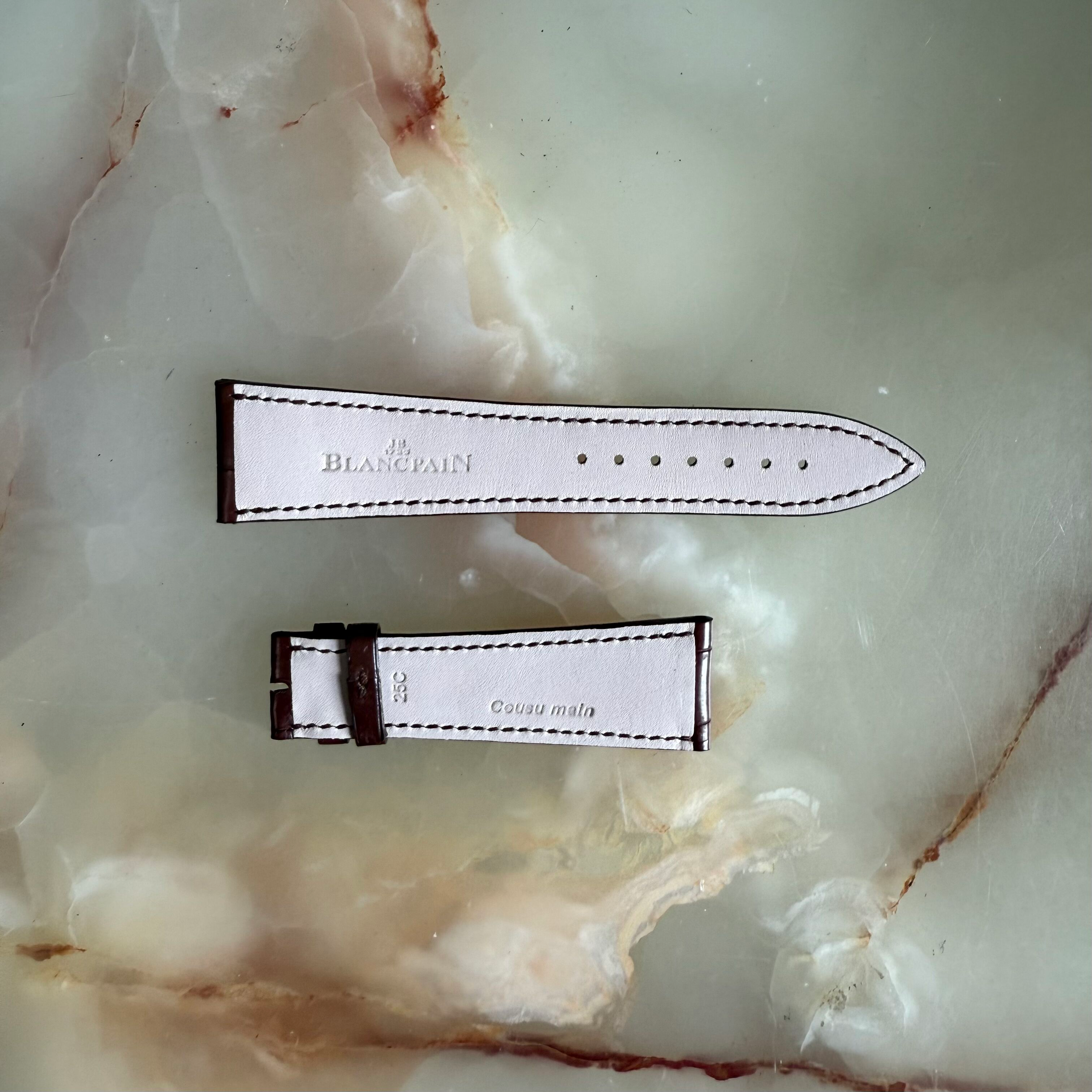 Authentic Blancpain Brown Alligator Watch Strap Band 23mm