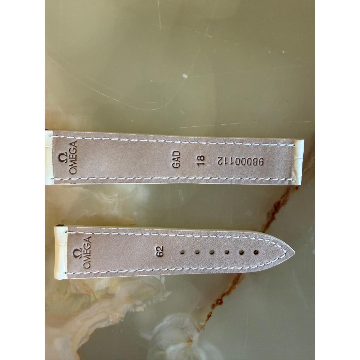 Authentic Omega White Crocodile Watch Strap Band 18mm 98000112