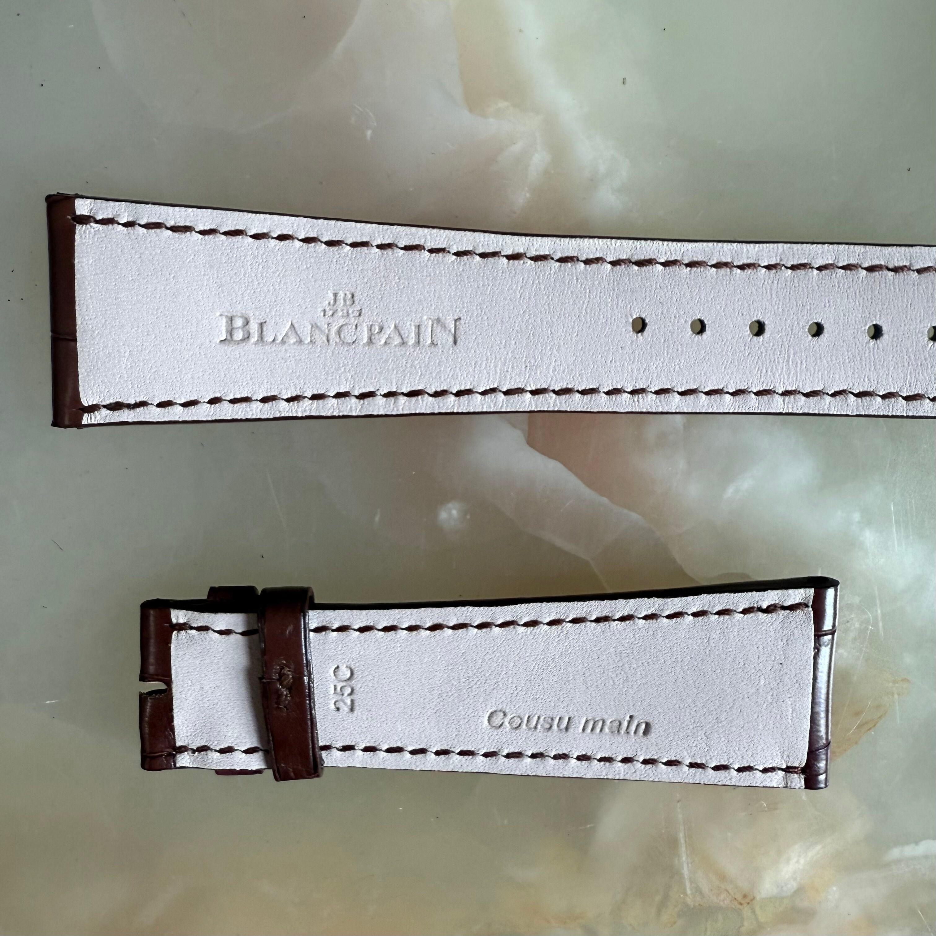Authentic Blancpain Brown Alligator Watch Strap Band 23mm